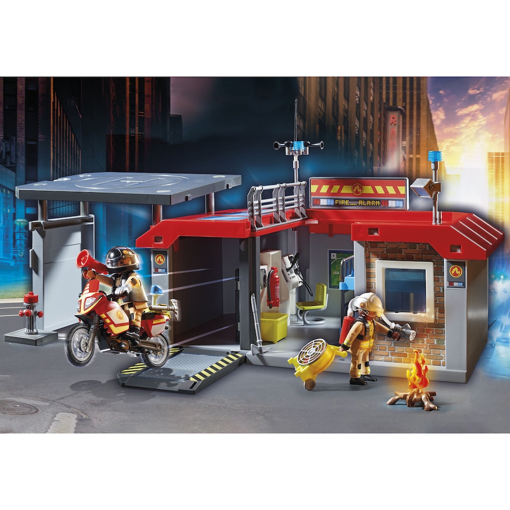 Playmobil® Konstruktions-Spielset »Feuerwehrstation (71193), City Action«, (61 St.)