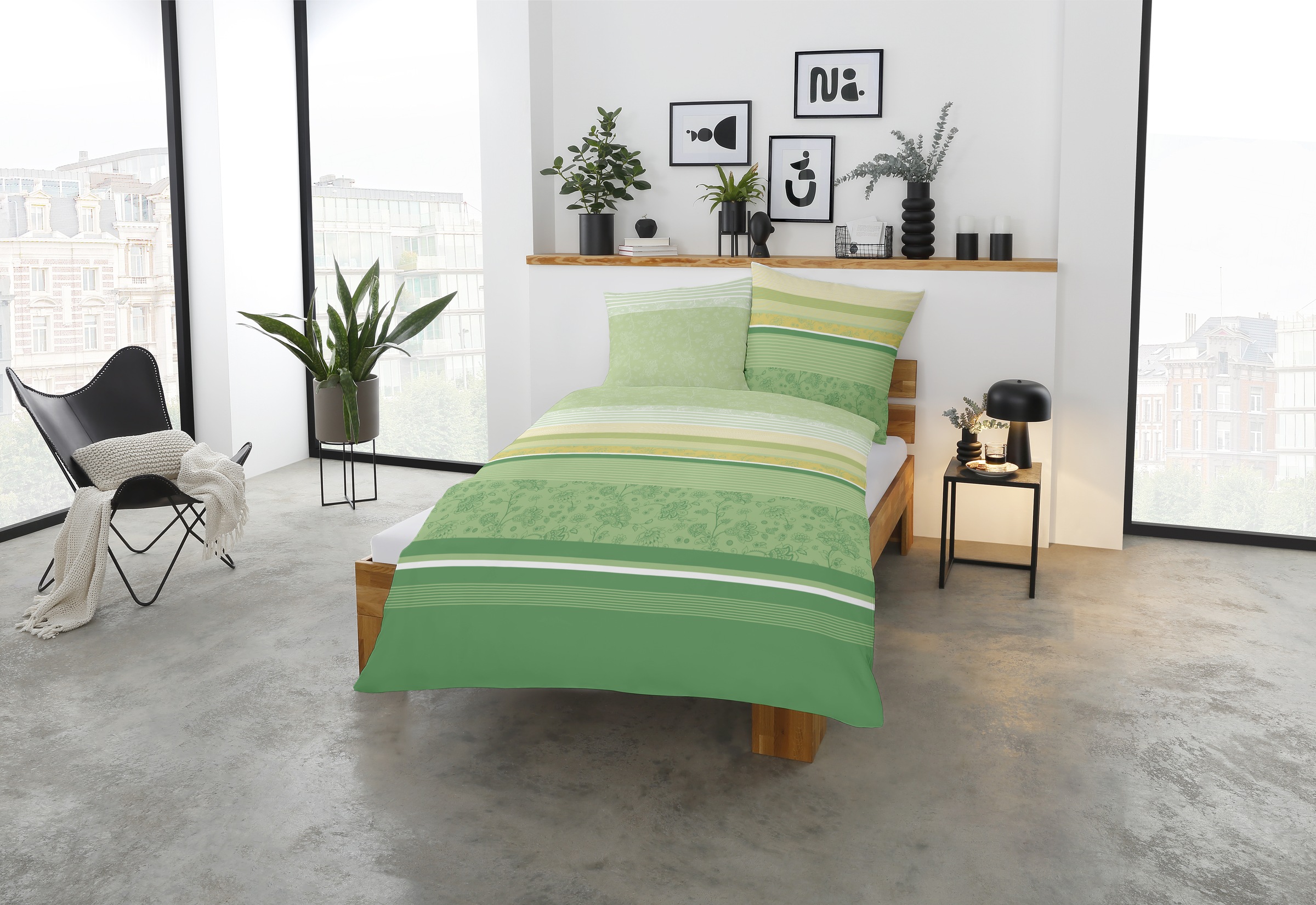 CASATEX Bettwäsche »Teri«, zarte Blüten und Streifen, frische, elegante Farben