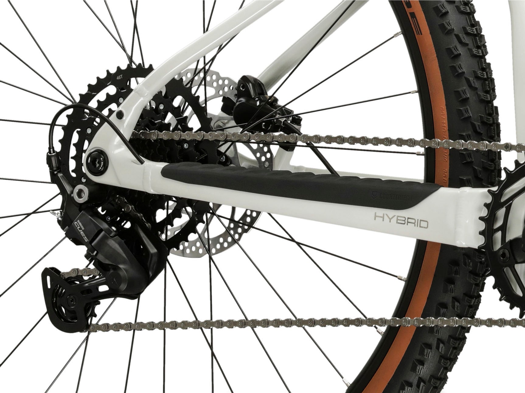 Kross »Influx Hybrid 2.0 16,7Ah / 600 Wh 29 Zoll weiß 9 Gänge 2026« 9 Gang Shimano CUES U4000 Schaltwerk Kettenschaltung Mittelmotor 250 W