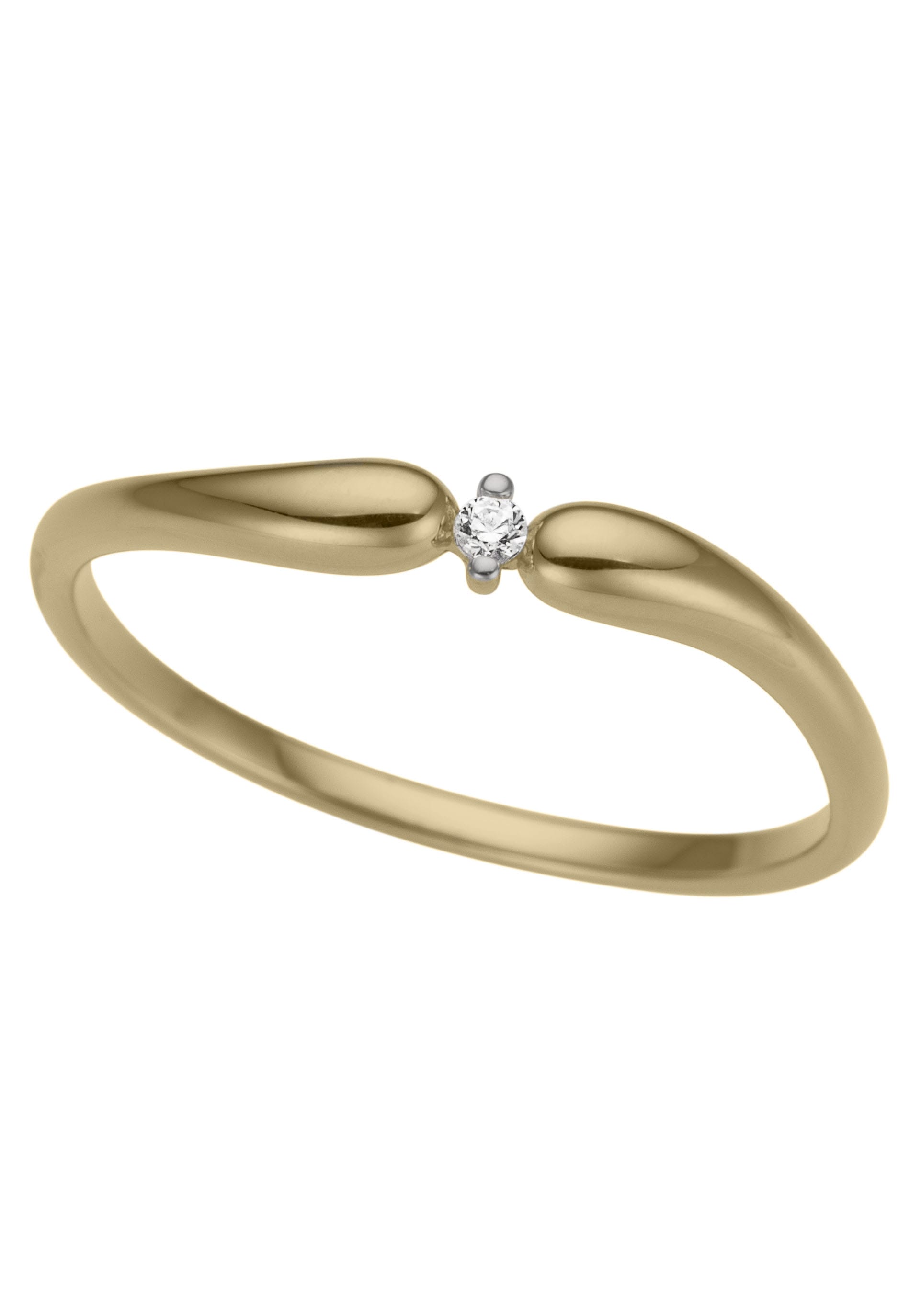 Firetti Solitärring »Schmuck Geschenk Gold 585 Damenring Verlobungsring Goldring LIEBE«, mit Brillant