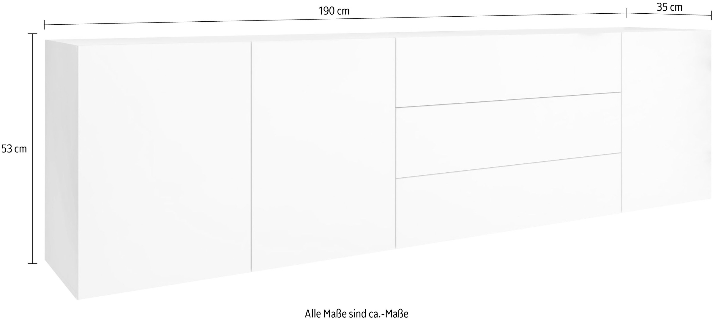 borchardt Möbel Lowboard »Vaasa«, Breite 190 cm, nur hängend online bei OTTO