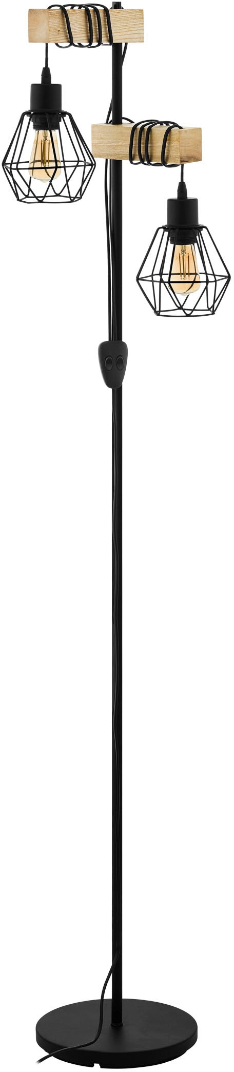 Stehlampe »TOWNSHEND 5«, 2 flammig-flammig, schwarz / L40 x H166,5 x B25 cm / exkl. 2...