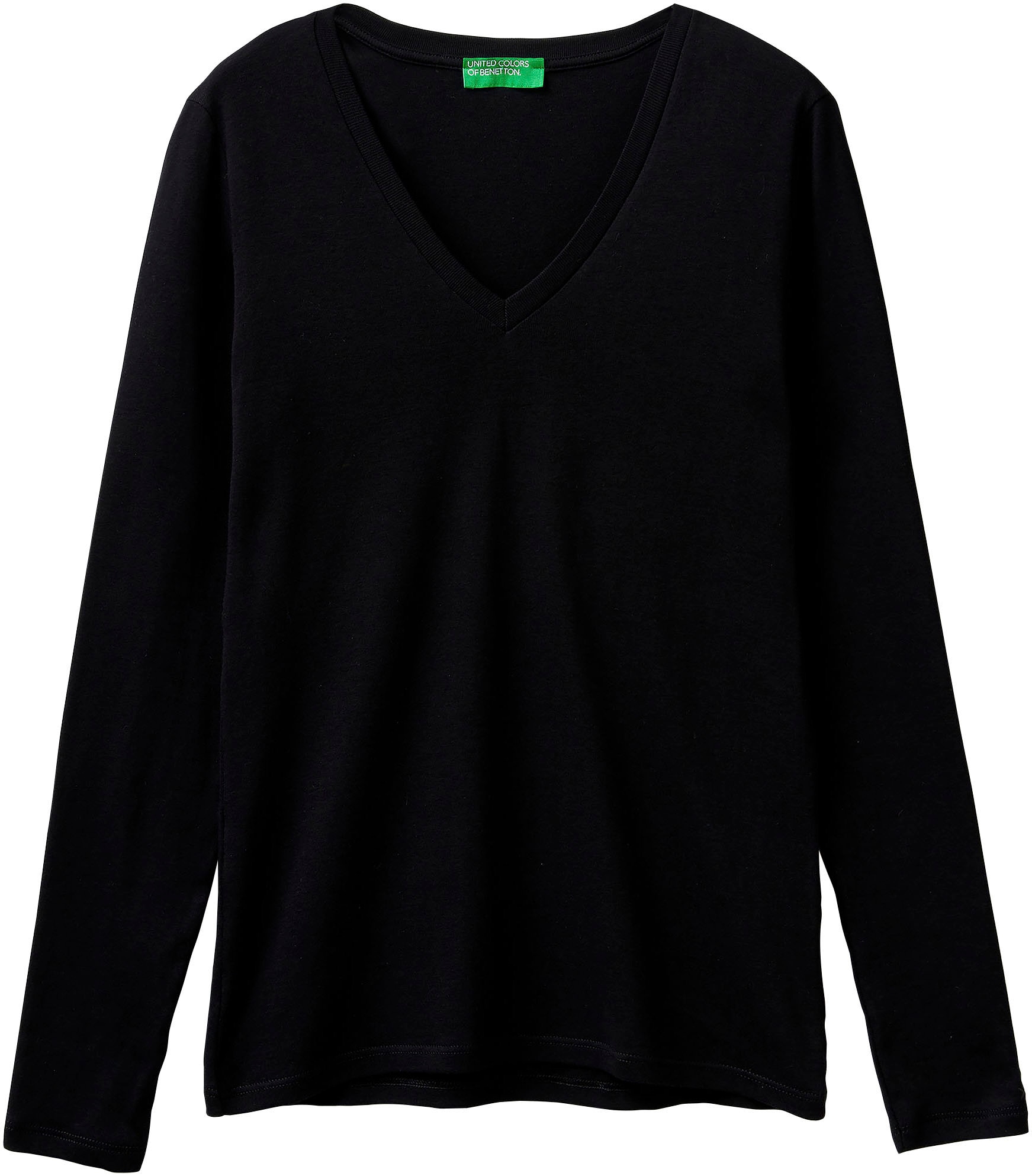 femininem Benetton Shop mit im Colors OTTO Langarmshirt, Online V-Neck of bestellen United