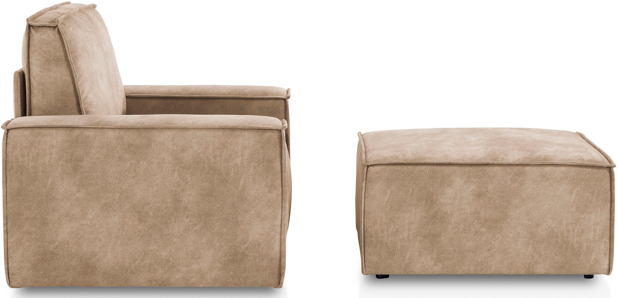 Home affaire Sessel »SHERWOOD«, Loveseat und Hocker im Set, passend zur Polster-Serie SHERWOOD