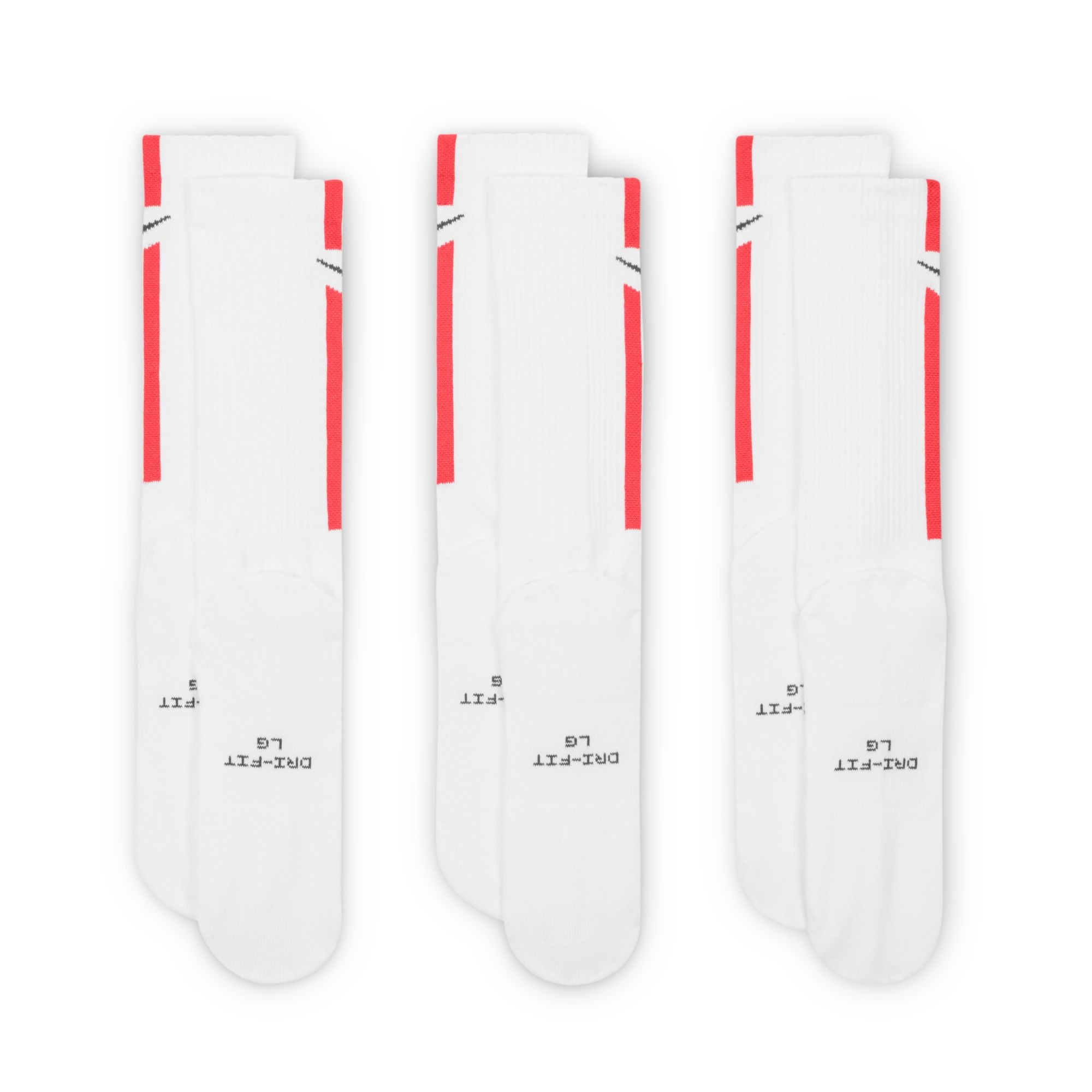Nike Sportsocken »U NK ED ELVD CRW 3P STRIPE 144« 3er-Set, aus Baumwolle, Polyester und Elasthan, neutraler Schnitt