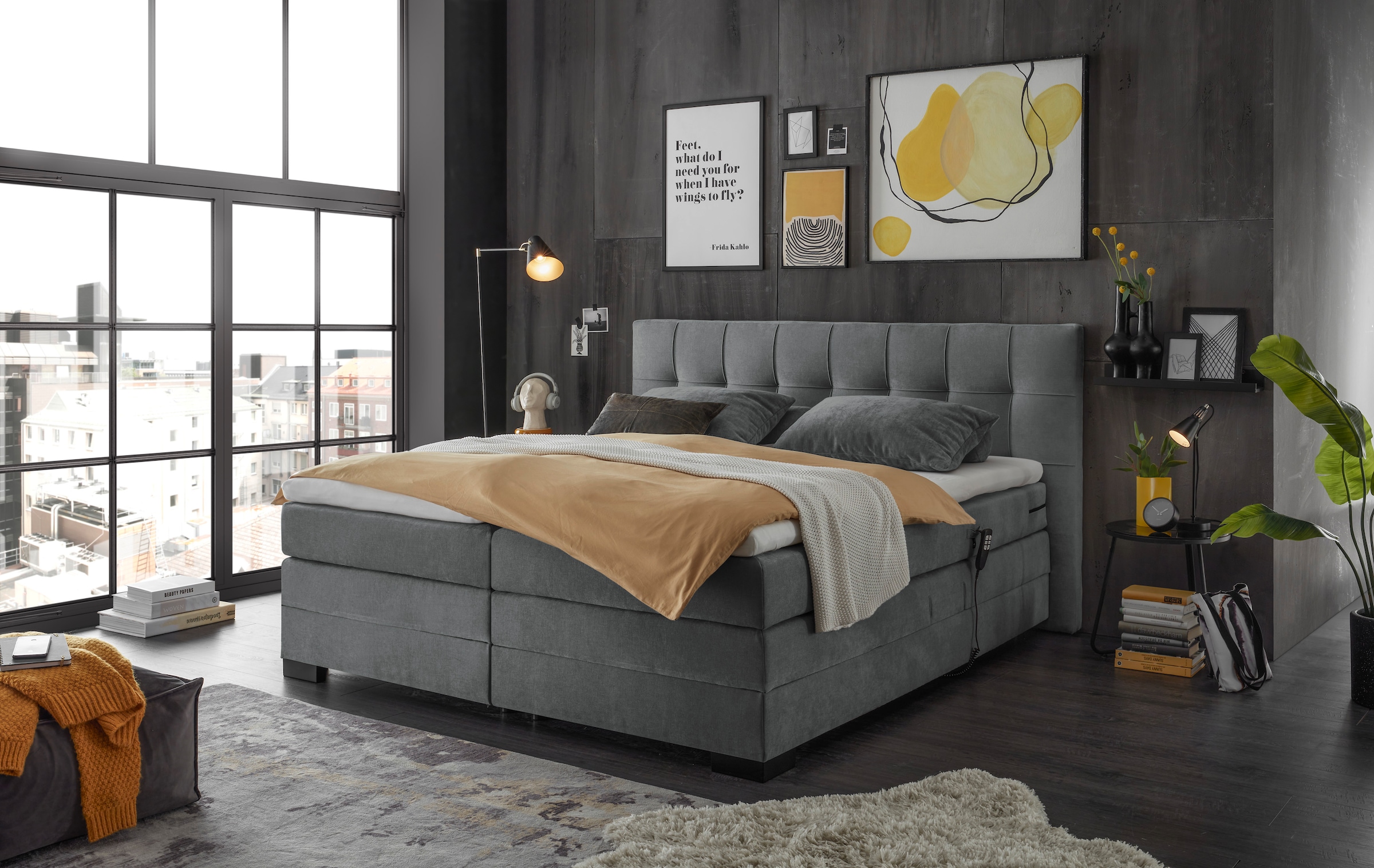 ED EXCITING DESIGN Boxspringbett »Talena« inkl. Motor und Topper