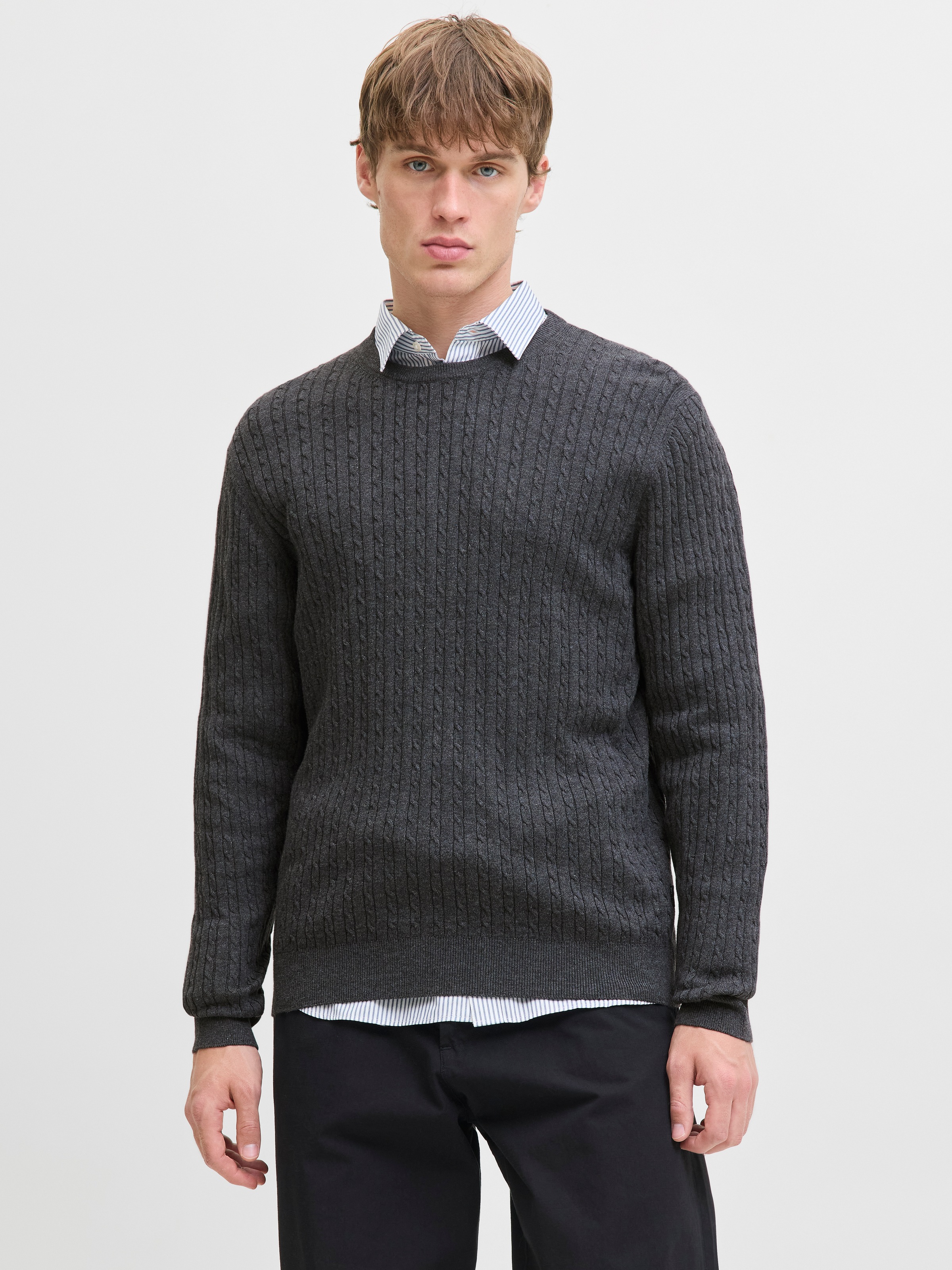 Jack & Jones Strickpullover »JJEEMIL KNIT CABLE CREW NECK NOOS«