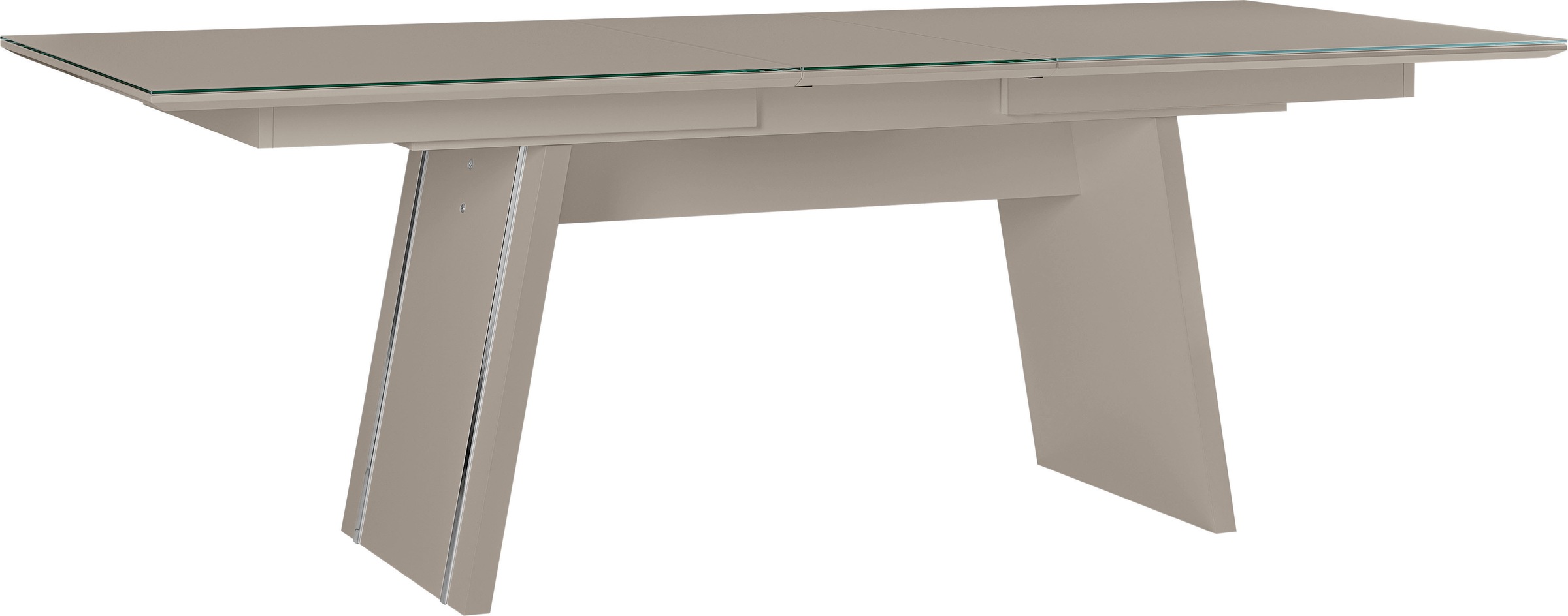 LEONARDO Esstisch »Cube«, mit Sicherheitsglas und edlem MDF Holz, Breite 160-240 cm