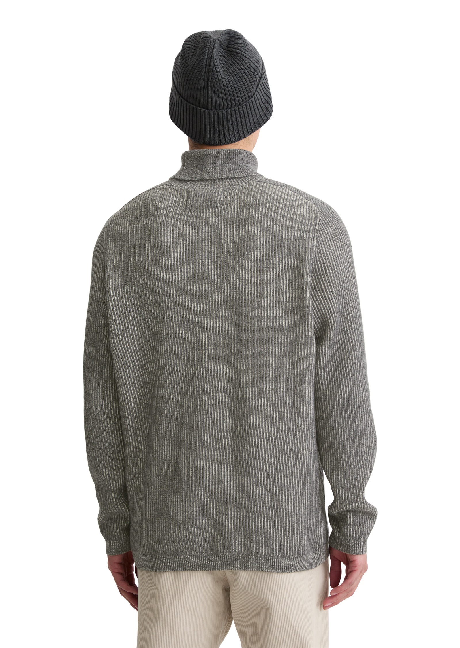 Marc O'Polo Rollkragenpullover, aus Baumwoll-Schurwoll-Mix, regular fit, Bi-Color