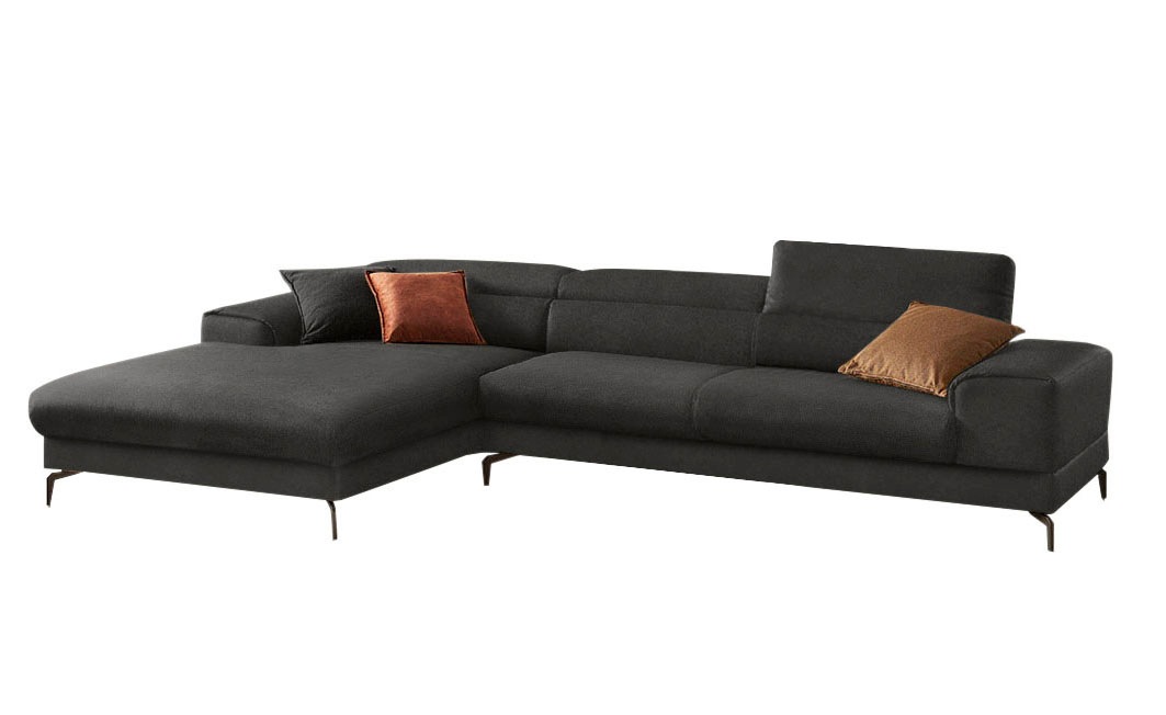 W.SCHILLIG Ecksofa »piedroo, Designsofa mit tollem Sitzkomfort, bequem und elegant, L-Form« Kopfteilverstellung, wahlweise mit Sitztiefenverstellung, Breite 343cm