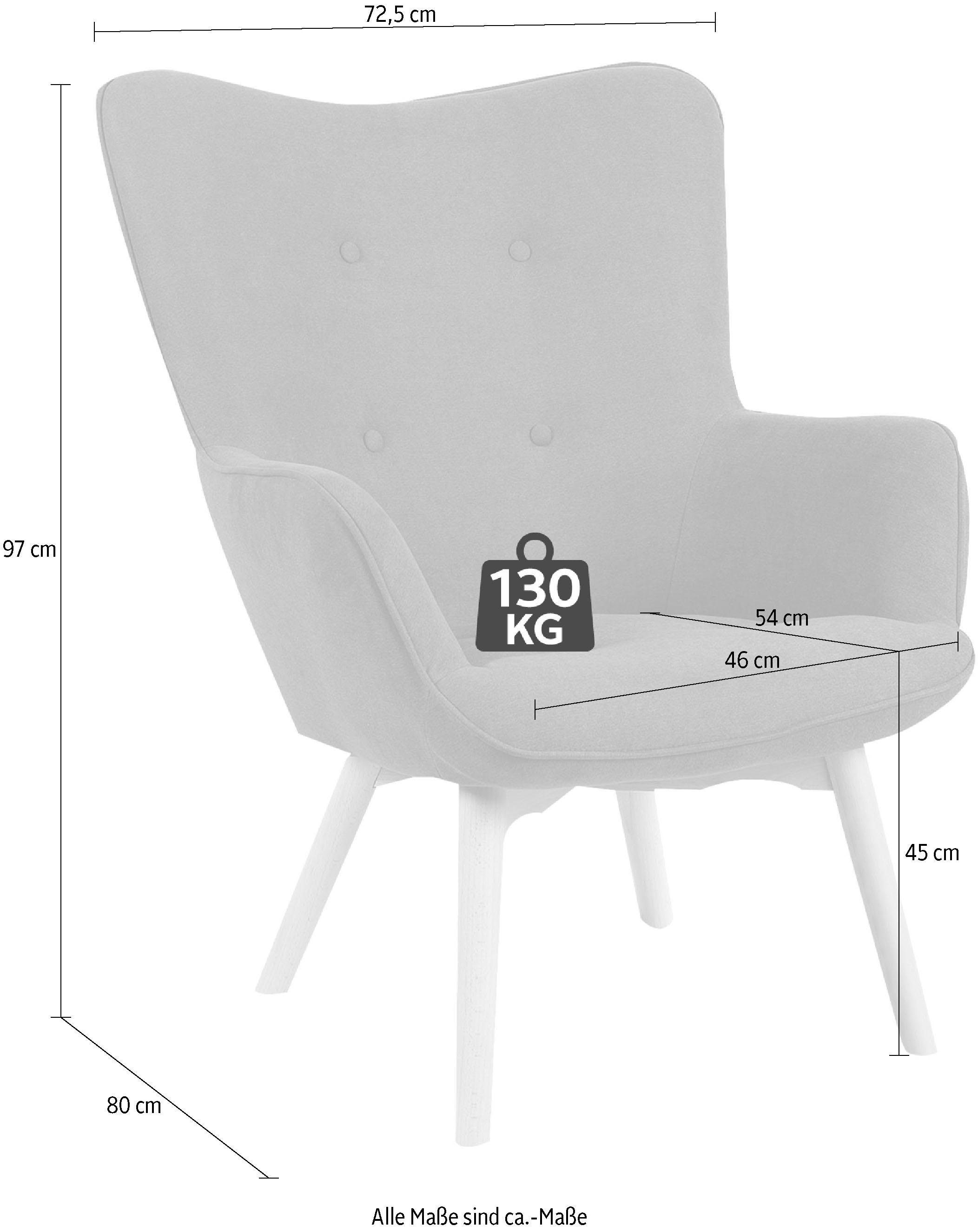 Homexperts Sessel »Aron«, (1 St.), Sessel mit Knopfsteppung, wahlweise mit  Hocker OTTO Online Shop