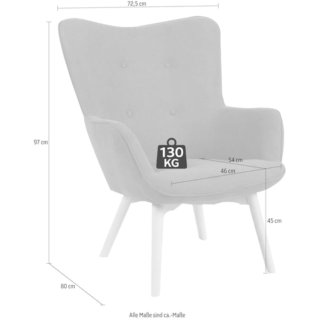 Homexperts Sessel »Aron«, (1 St.), Sessel mit Knopfsteppung, wahlweise mit  Hocker OTTO Online Shop