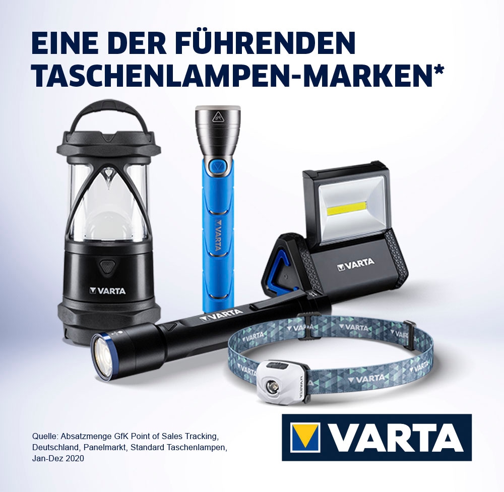 VARTA Taschenlampe »UV Licht«, (Set), Leuchte macht Unsichtbares sichtbar Hygienehilfe mit Schwarzlicht