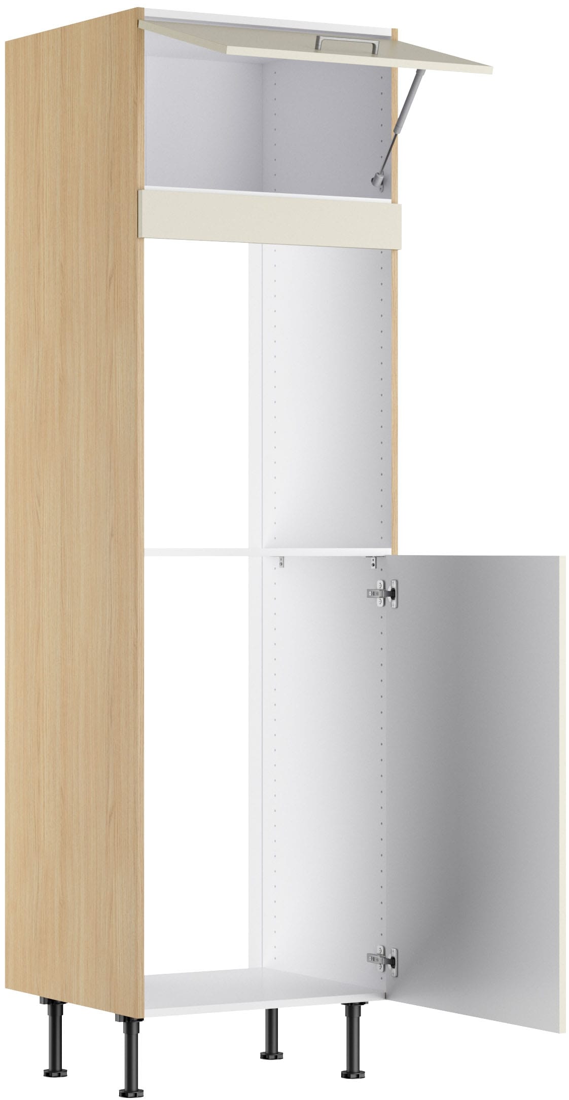 KOCHSTATION Backofen/Kühlumbauschrank »KS-Lucy« Breite 60 cm, mit 1 Tür, 1 Klappe, Soft-Close, höhenverstellbare Füße