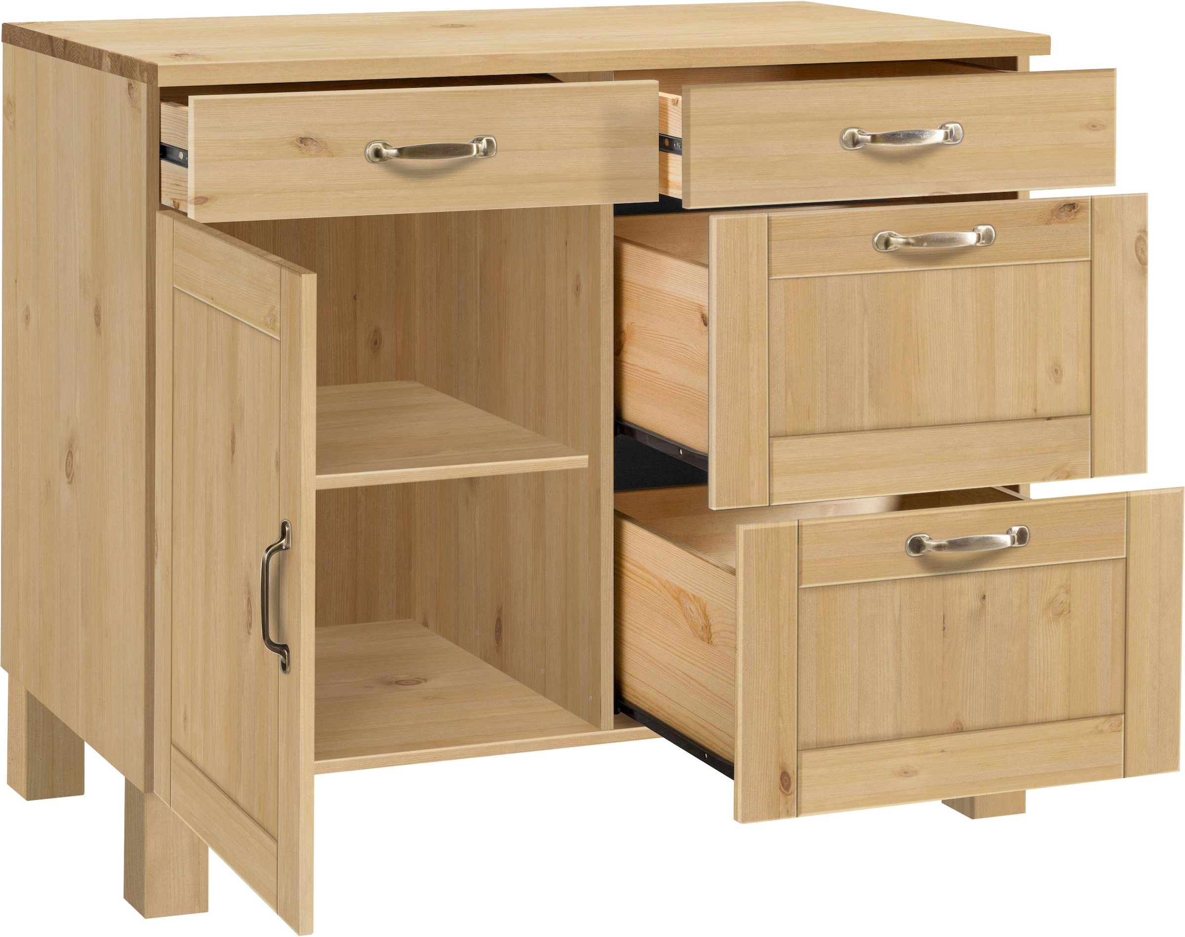 Home affaire Unterschrank »Alby« Breite 100 cm, 1 Tür, 4 Schubladen