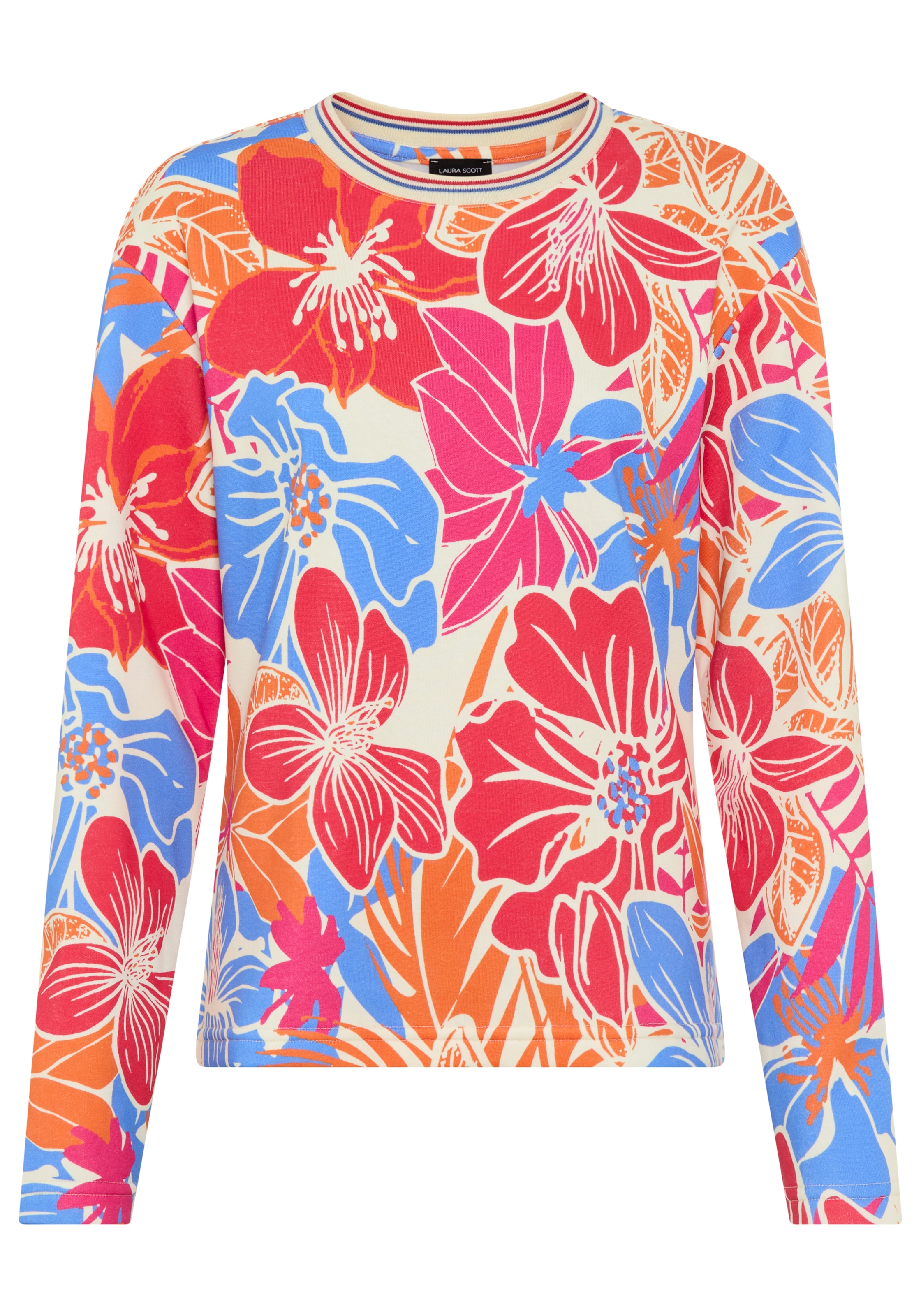 Laura Scott Sweater , Auffälliger Multicolor-Blumenprint auf weichem Sweatstoff
