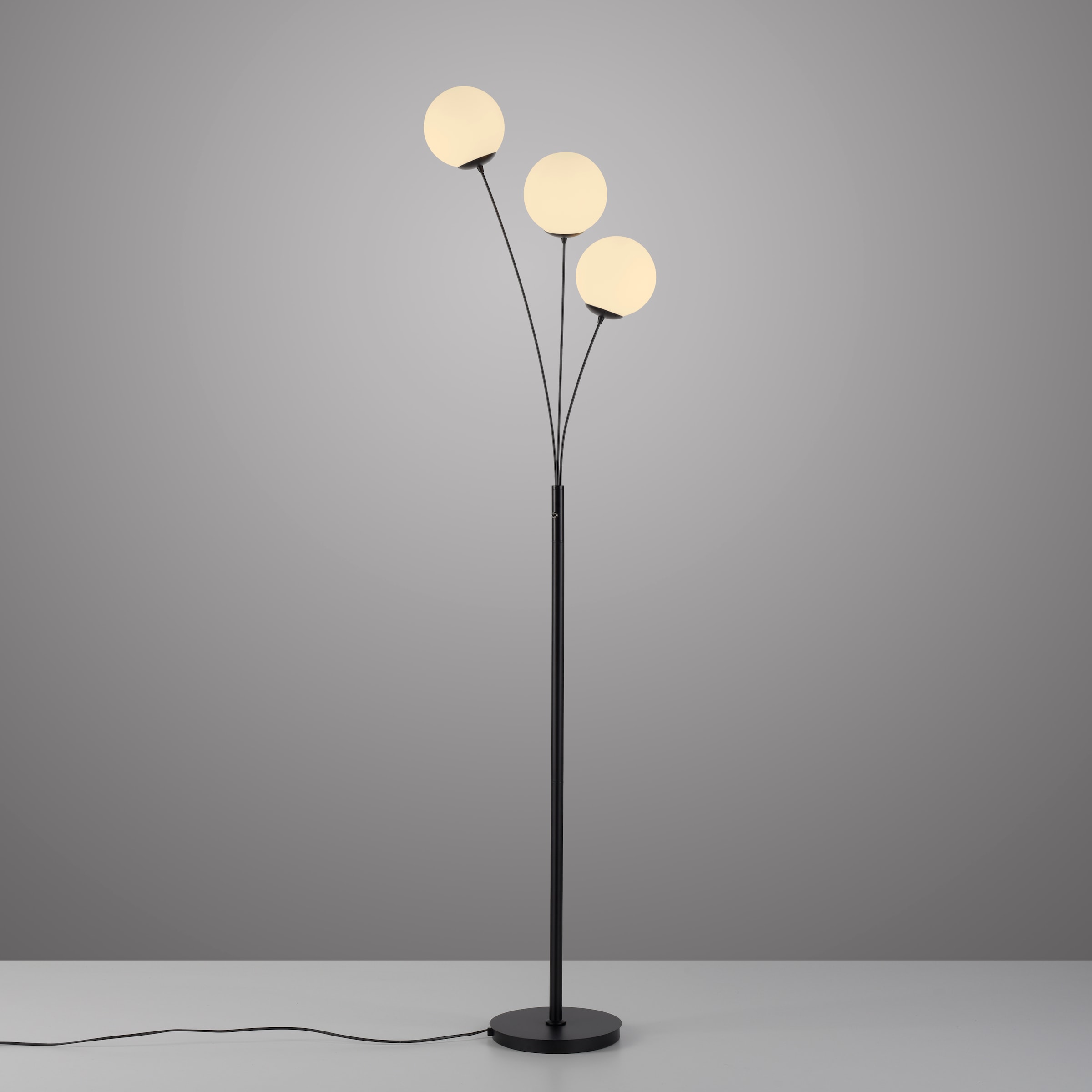 andas Stehlampe »Nymölla«, 3 flammig, Leuchtmittel E14 | ohne Leuchtmittel, Stehleuchte mit großen Glaskugeln amberfarben oder opal matt weiß
