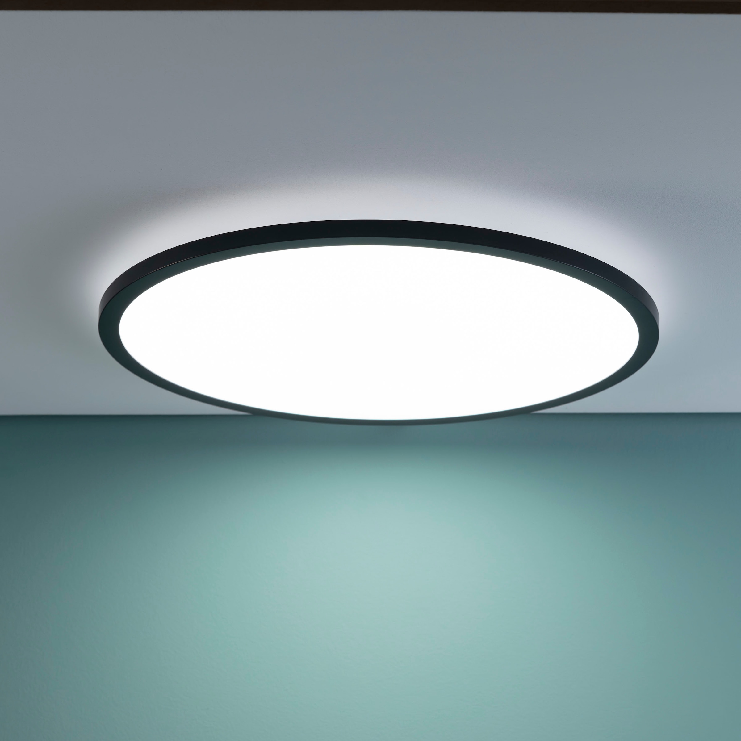 Brilliant LED Panel »Tuco«, 1 flammig, Leuchtmittel LED-Modul | LED fest integriert, Ø 50cm, dimmbar, CCT, 3900 lm, Fernbedienung, Kunststoff, schwarz/weiß