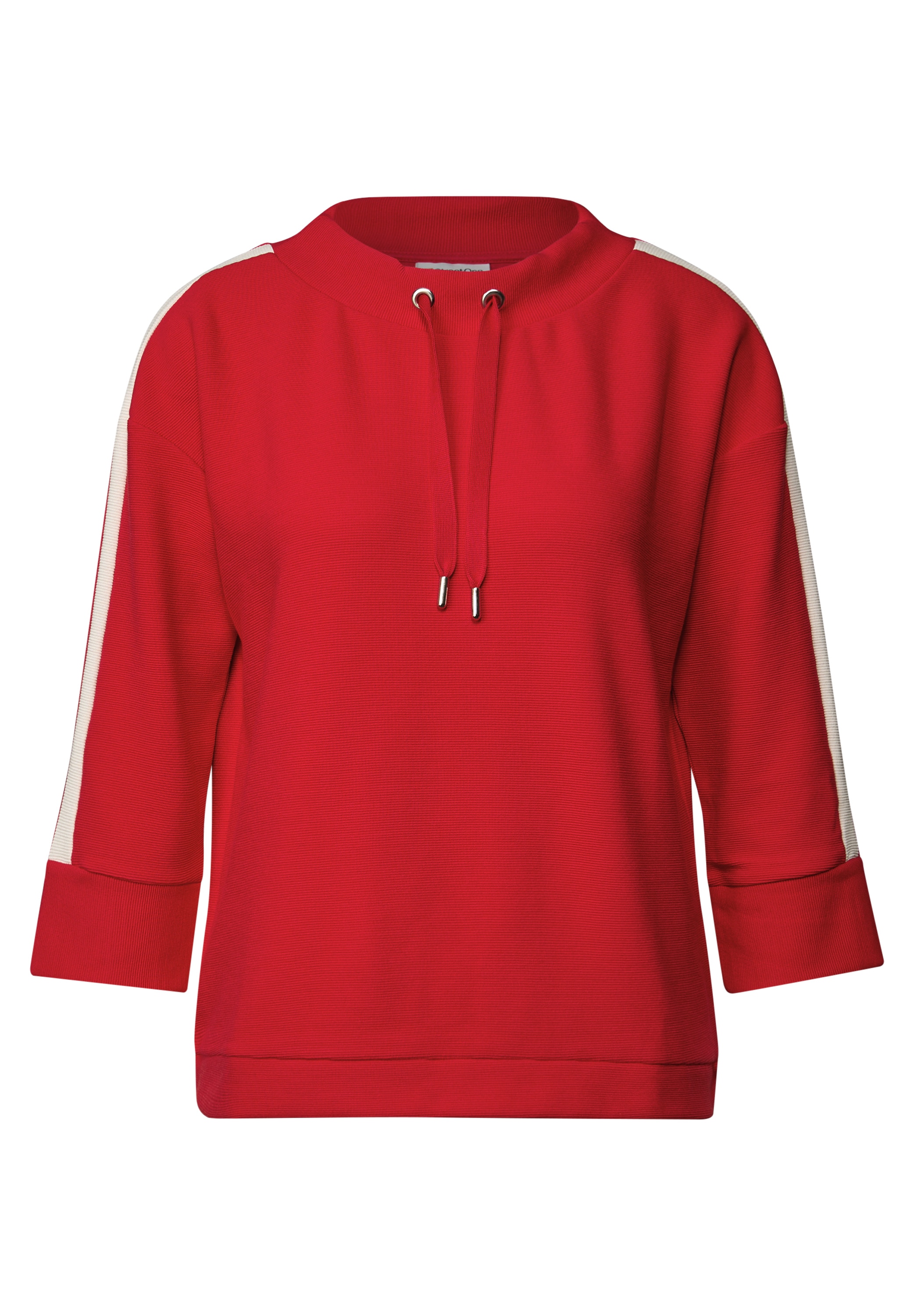 STREET ONE Kapuzensweatshirt, Ottoman Shirt mit Tape