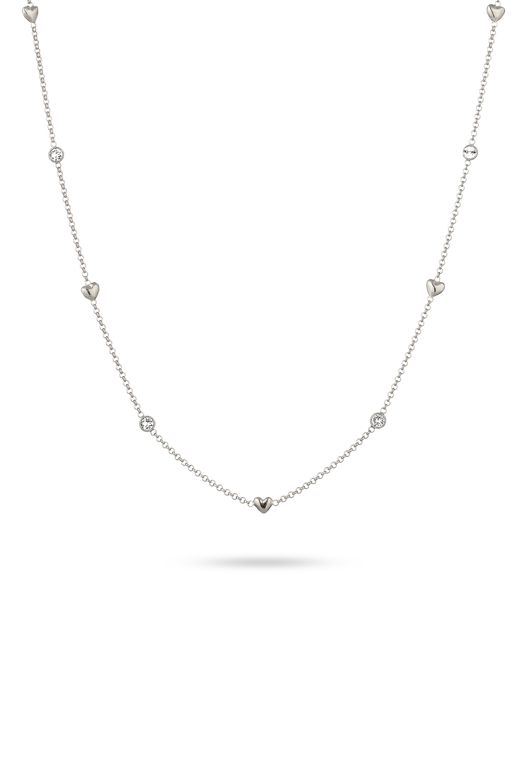 Elli Silberkette »Halskette Herz Weiß 925 Sterling Silber, mit Kristallen von Swarovski®«