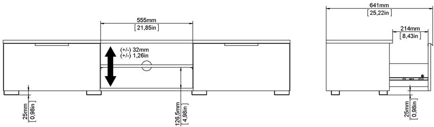 INOSIGN Lowboard »Match«, TV-Kommode, mit 2 Schubladen und Kabeldurchführung, Breite 172,7 cm