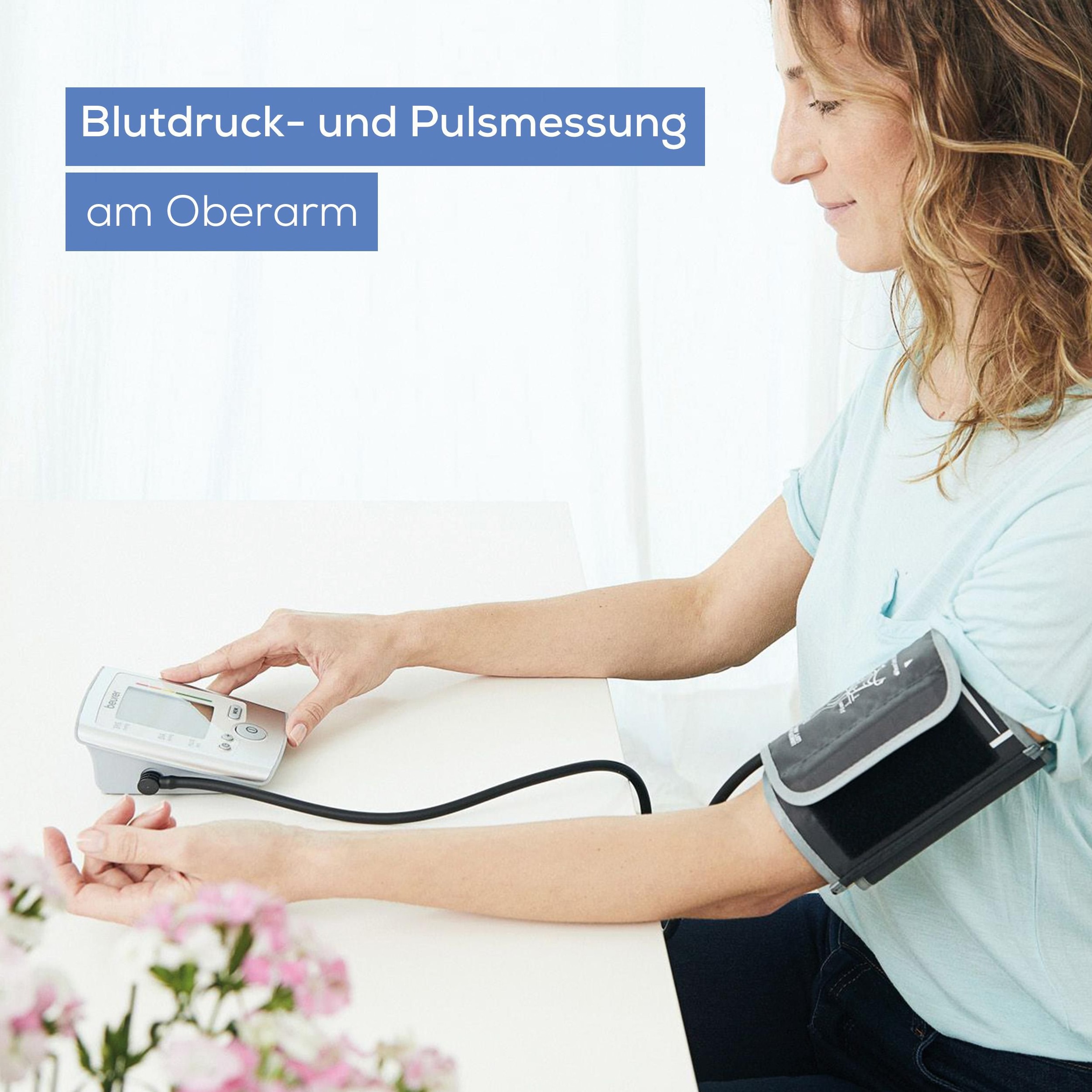 BEURER Oberarm-Blutdruckmessgerät »Beurer BM 35 Oberarm-Blutdruckmessgerät mit farbigem Risikoindikator«, Mit Arrhythmie-Erkennung, inkl. Aufbewahrungstasche und Blutdruckpass