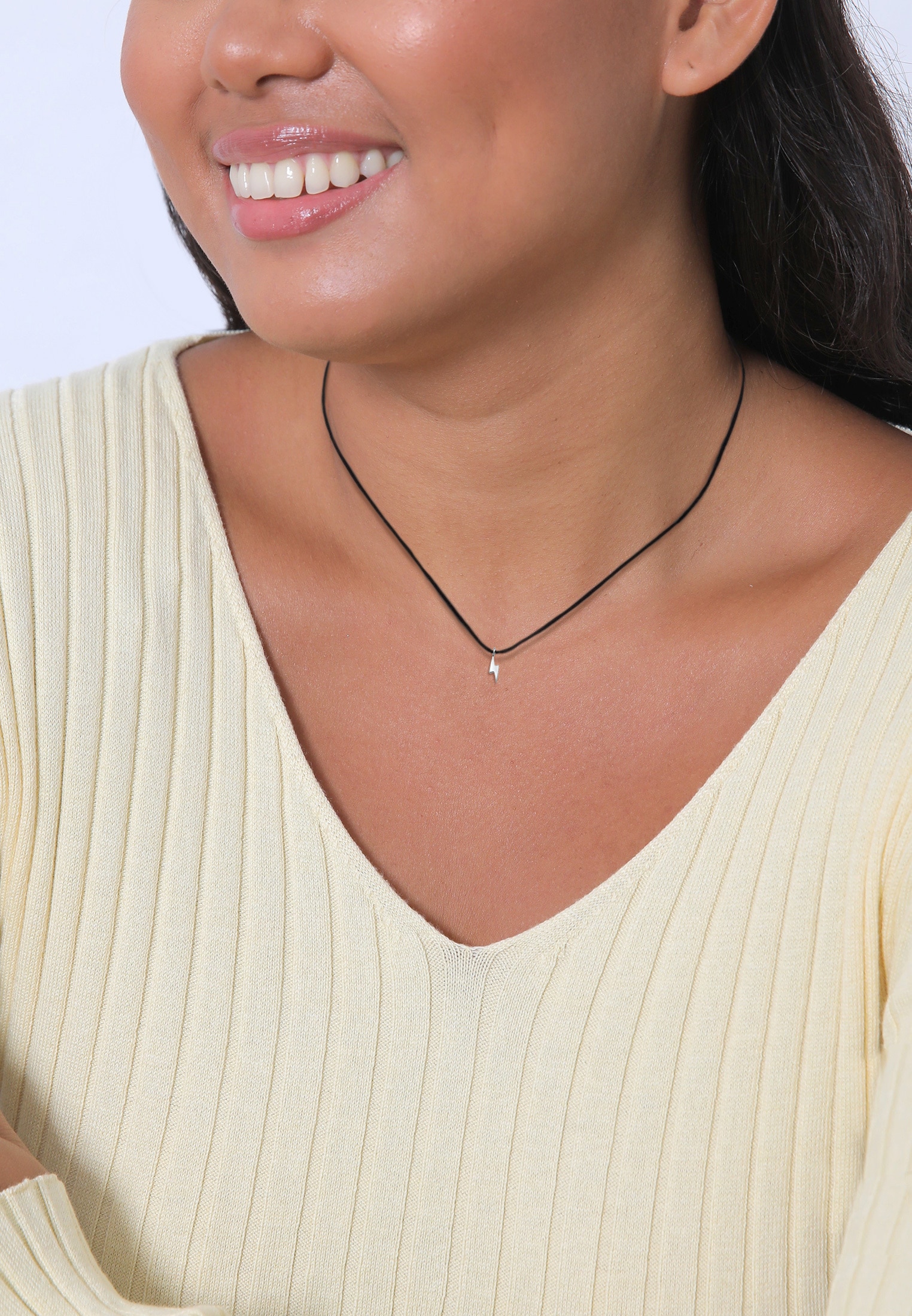 Elli Choker »Halskette Choker Blitz Nylonkette 925 Silber«