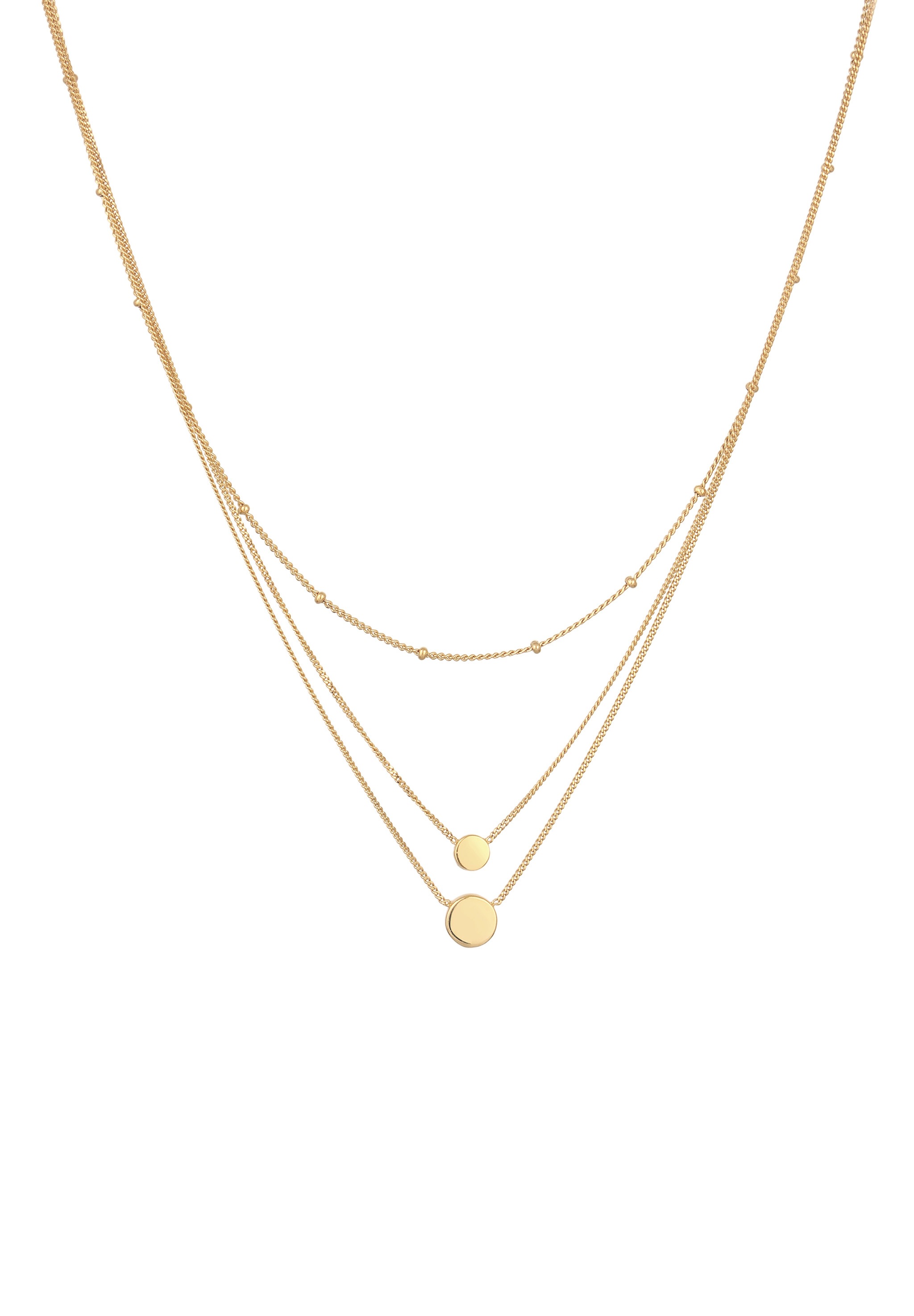 Elli Silberkette »Halskette Layer Plättchen Synthetischer Opal Weiß 925 Sterling Silber«