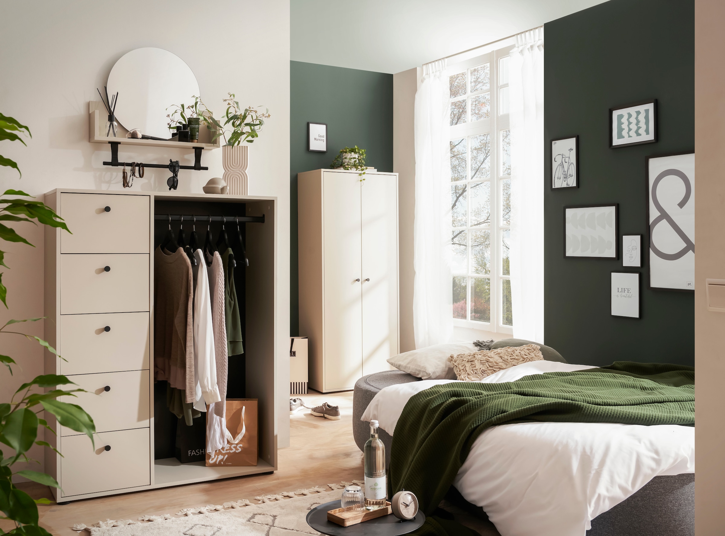 Schildmeyer Kleiderschrank »Lovund, Breite 98 cm«, Mit 5 Schubladen und Kleiderstange