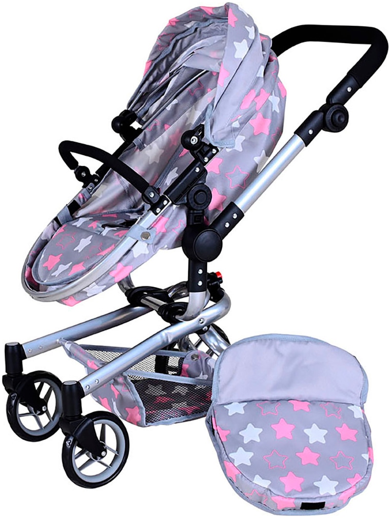 Knorrtoys® Kombi-Puppenwagen »Boonk - star grey pink«
