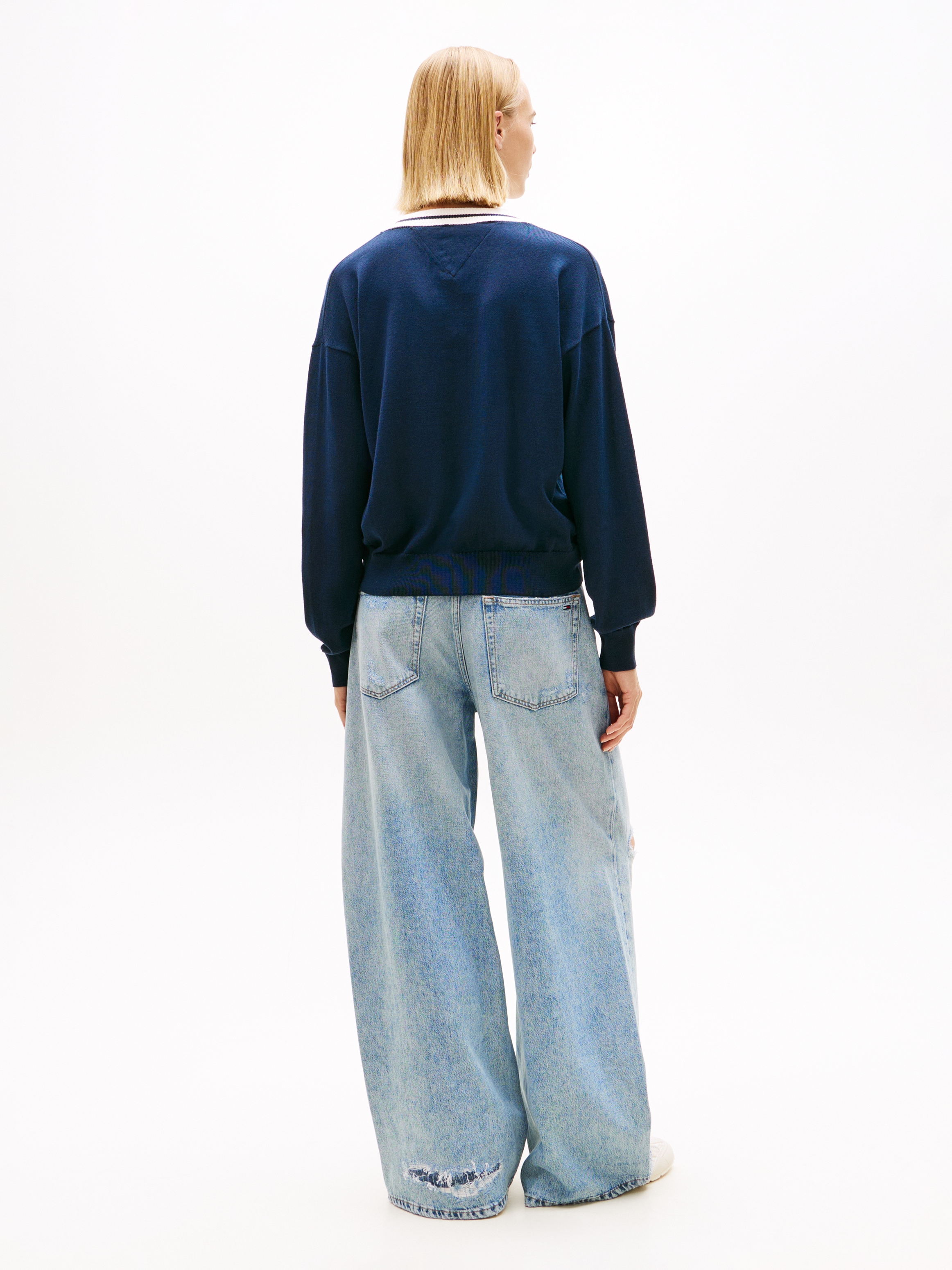 Tommy Jeans Strickpullover »TJW RLX V-NECK TIPPING SWEATER«