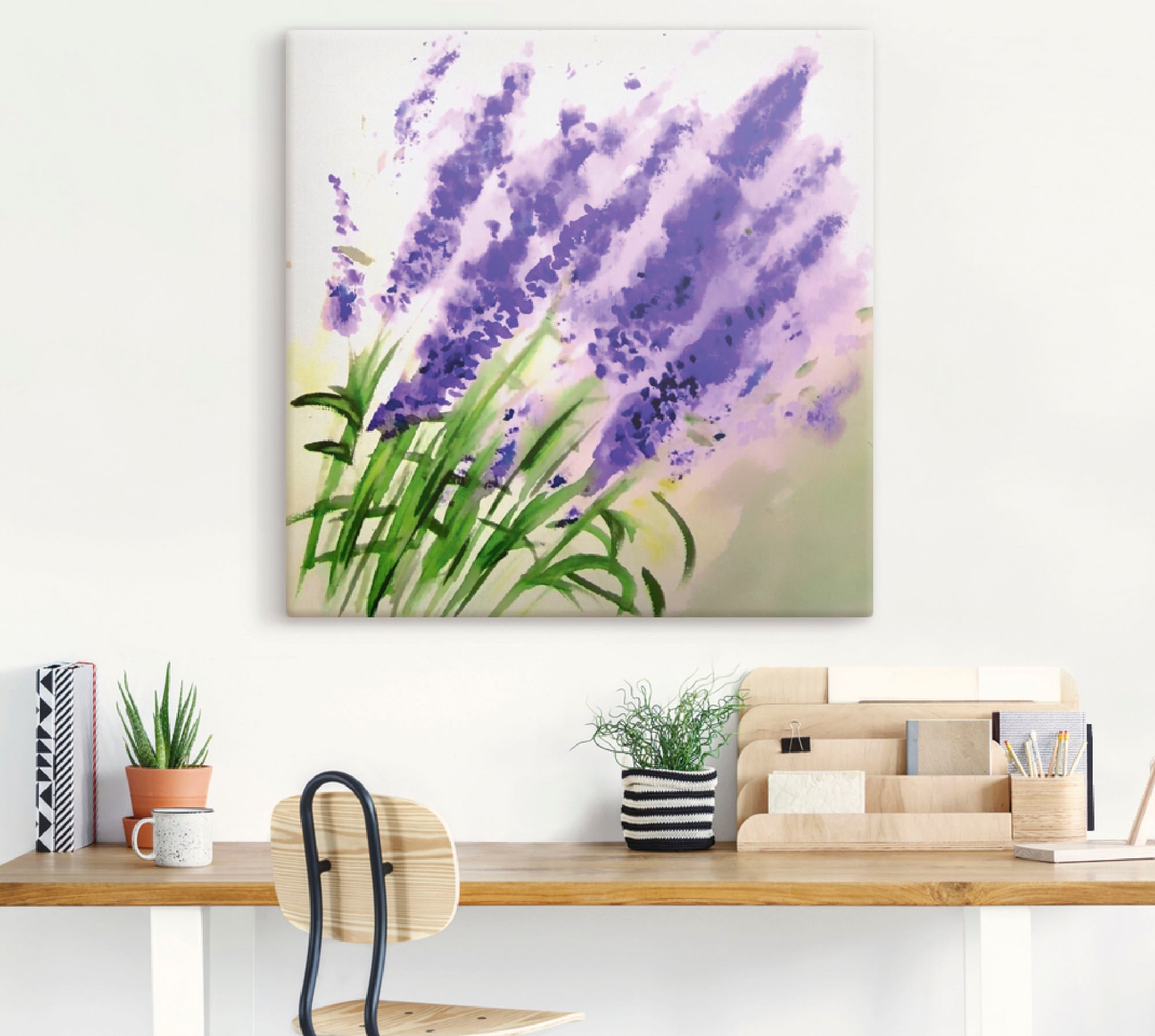 Artland Leinwandbild »Lavendel-aquarell«, Blumen, (1 St.), auf Keilrahmen gespannt