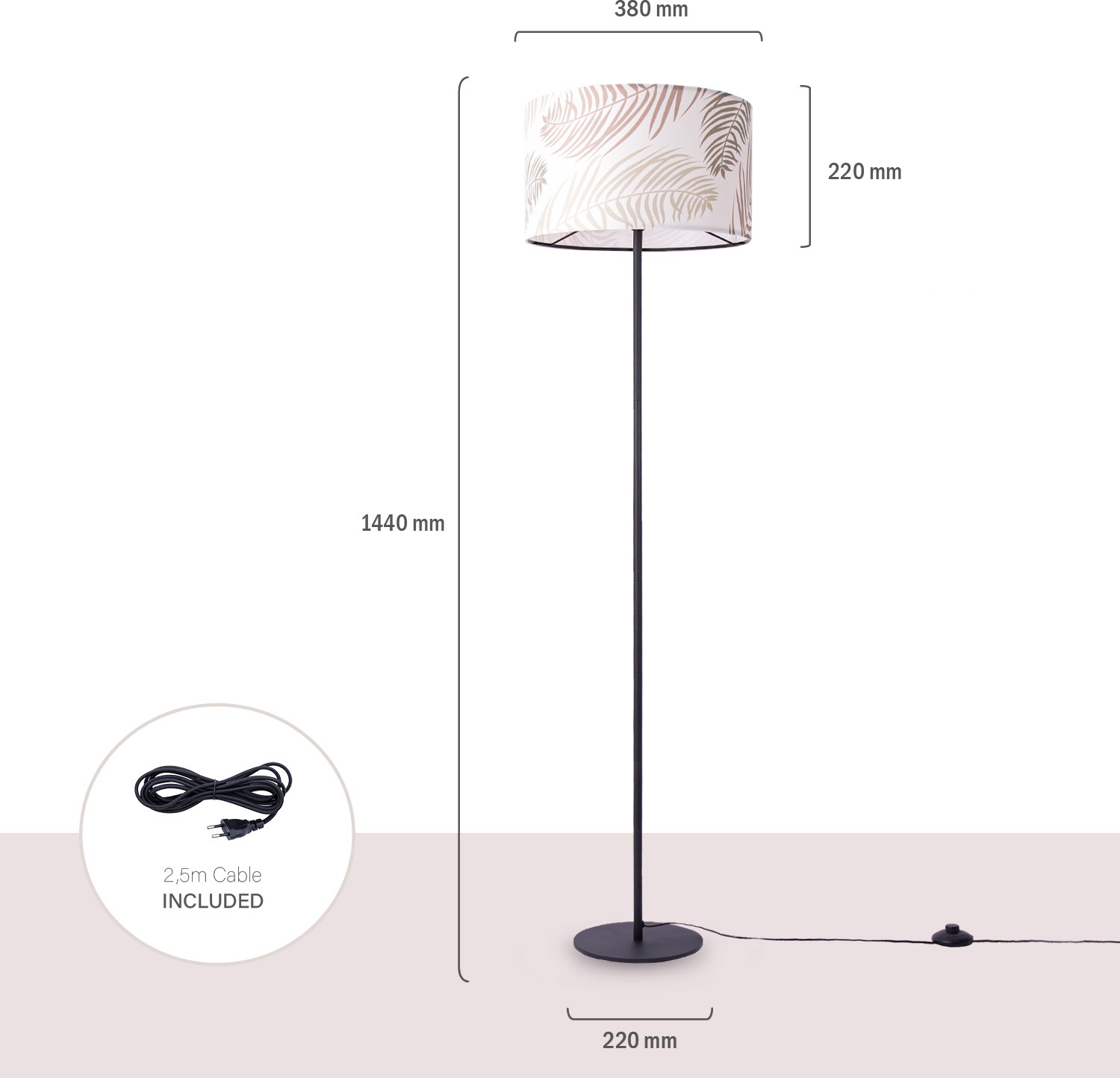 Paco Home Stehlampe »Kuba 123«, 1 flammig, Leuchtmittel E27 | ohne Leuchtmittel, Wohnzimmer Stehleuchte Schlafzimmer Lampen E27 Deko Wohnzimmer Palme