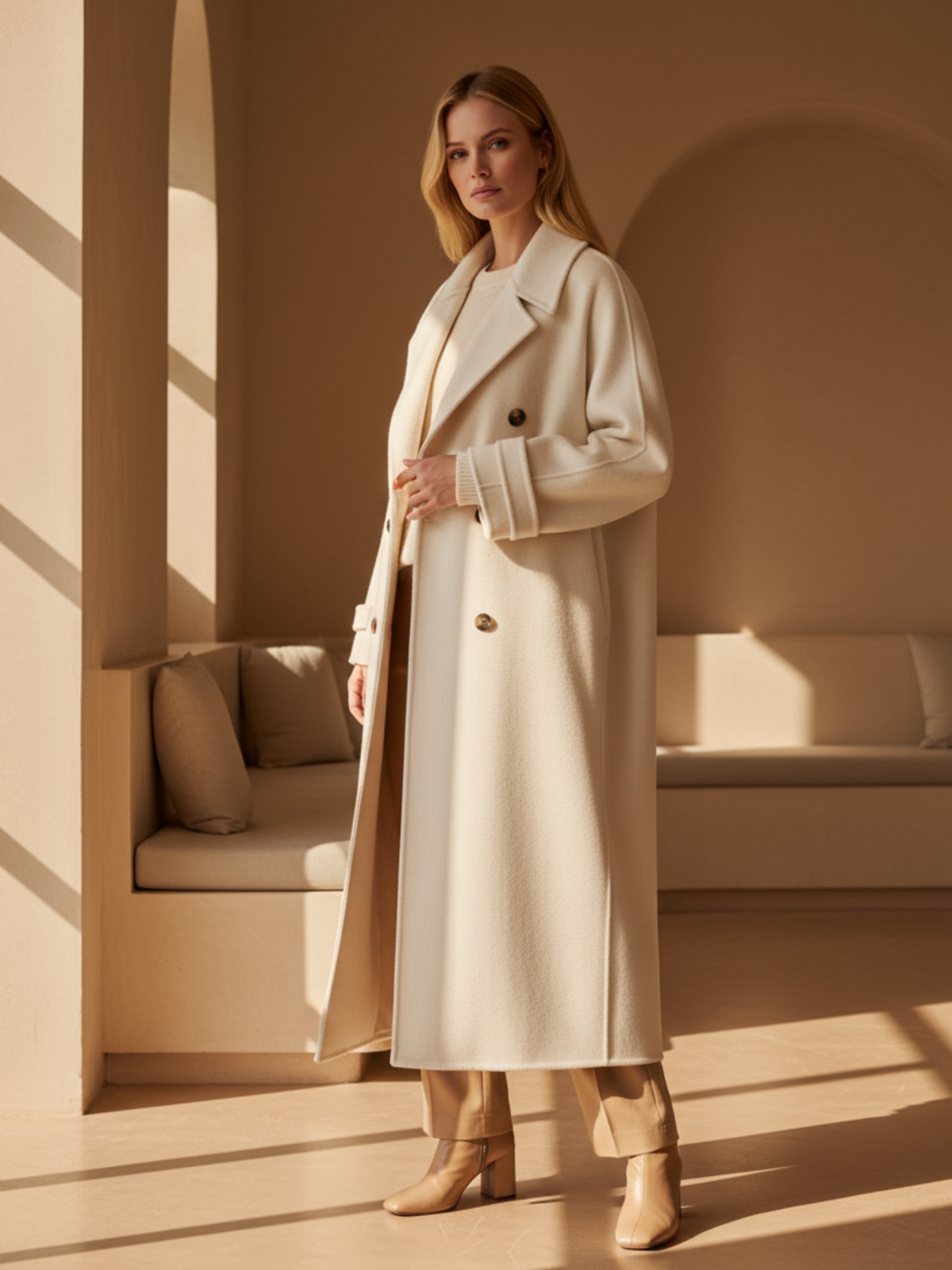 RICANO Wollmantel »Wollmantel Mirella« Handgefertigt, aus feinster Double-Face Wool
