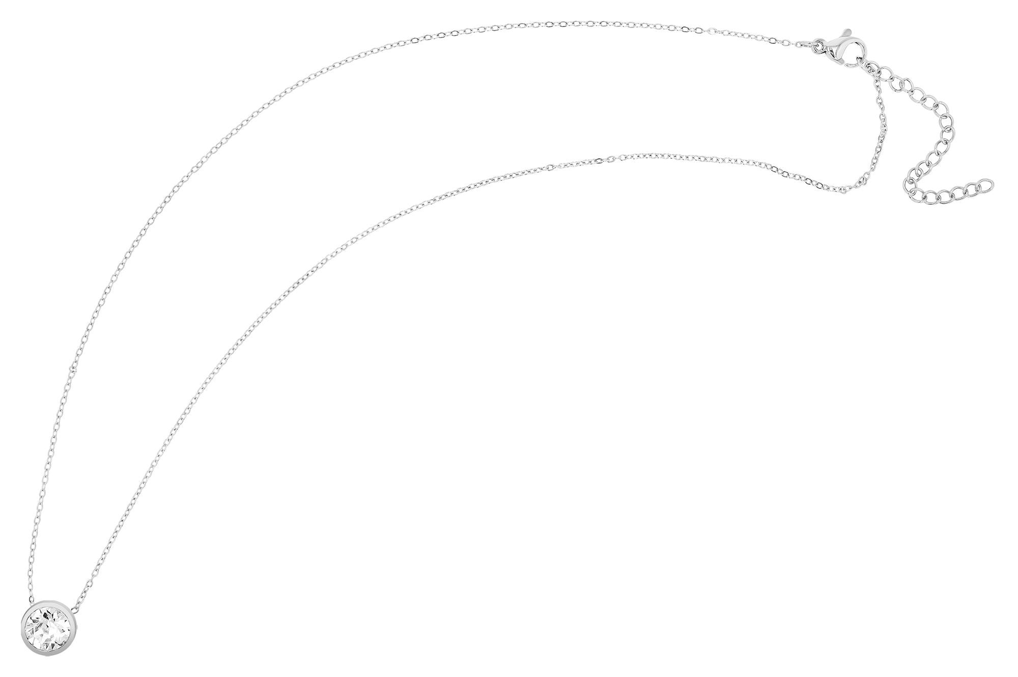 Adelia´s Gliederkette »Damen Halskette aus Edelstahl mit Kristall 43+5«