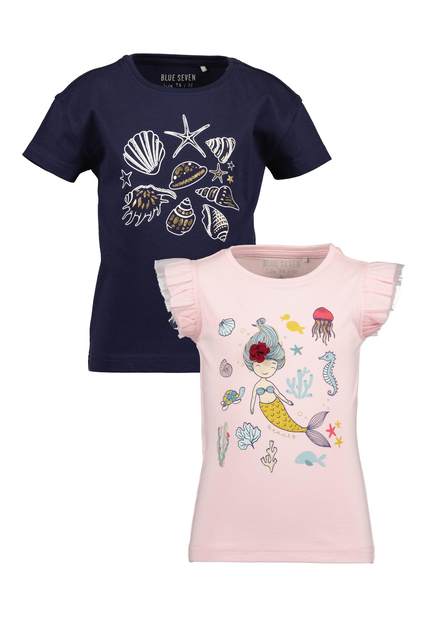 Blue Seven T-Shirt »Blue Seven Mädchen T-Shirts 2er Set Rundhals Sommer Baumwolle«, (2 tlg.)