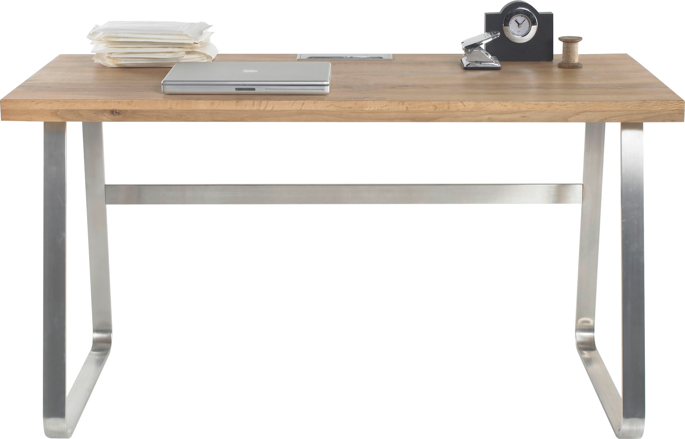 MCA furniture Schreibtisch »Beno«, 140 cm Breite mit Gestell in Edelstahloptik