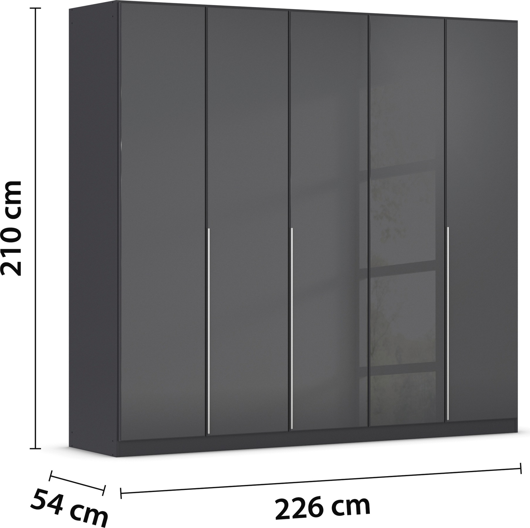 rauch Drehtürenschrank »Kleiderschrank Kleiderschränke Schrank Garderobe AGORDO mit Glasfront«, (in zwei Griff-Farben), durchdachte Innenausstattung, in 6 Breiten und 2 Höhen MADE IN GERMANY