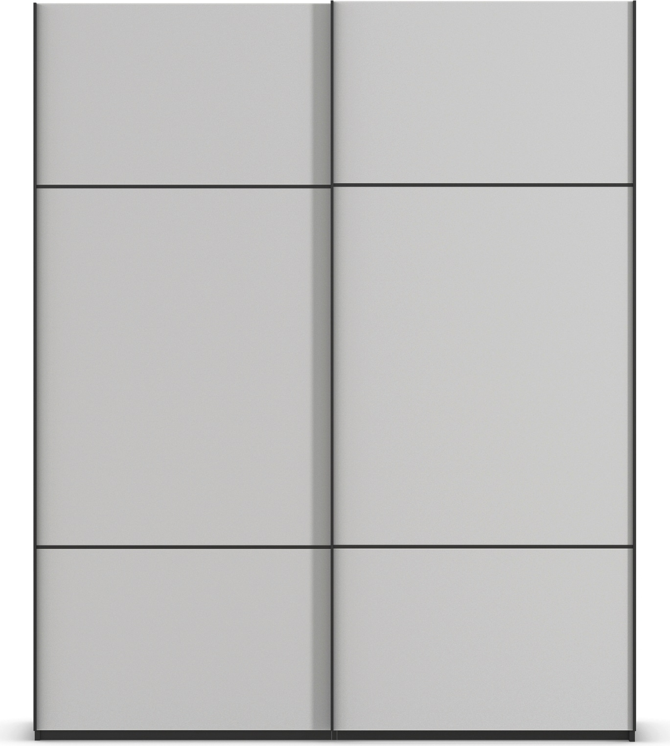 rauch Schwebetürenschrank »Kleiderschrank Schrank Garderobe Schlafzimmerschrank SCALE-TRIO«, edle dreigeteilte Front mit 2 Zierleisten Glasfront MADE IN GERMANY