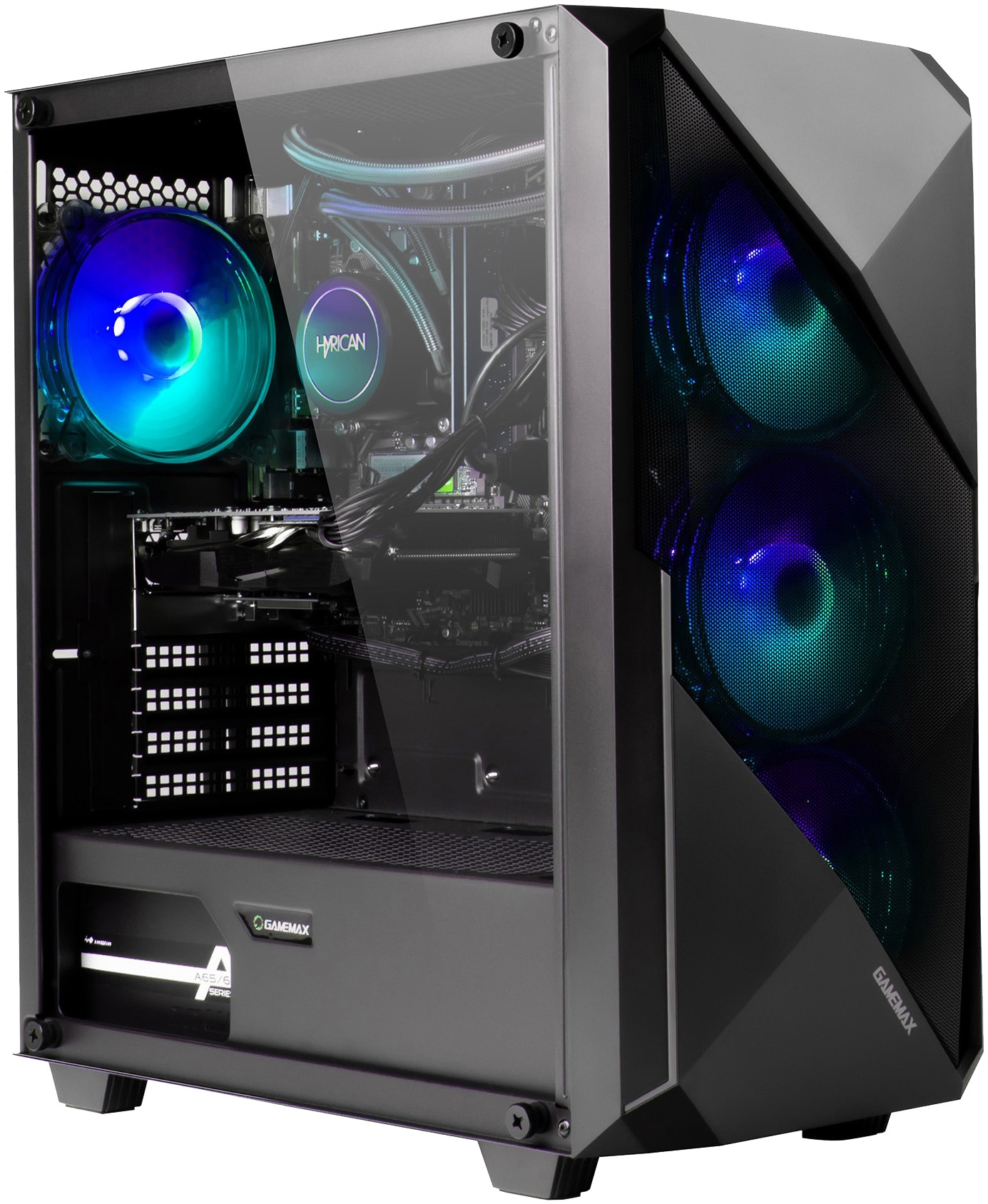 GAMEMAX Gaming-PC-Komplettsystem »GigaDeal Striker 2795 AMD Ryzen 5 9600X WAK 16GB DDR5 1TB SSD RX 9070« 32 ″ AMD Ryzen 5 Radeon™ RX 9070 16 GB RAM 1.000 GB SSD Windows 11, DDR5 RAM + Gigabyte GS32QCA LED-Monitor Curved, 80 cm 32"