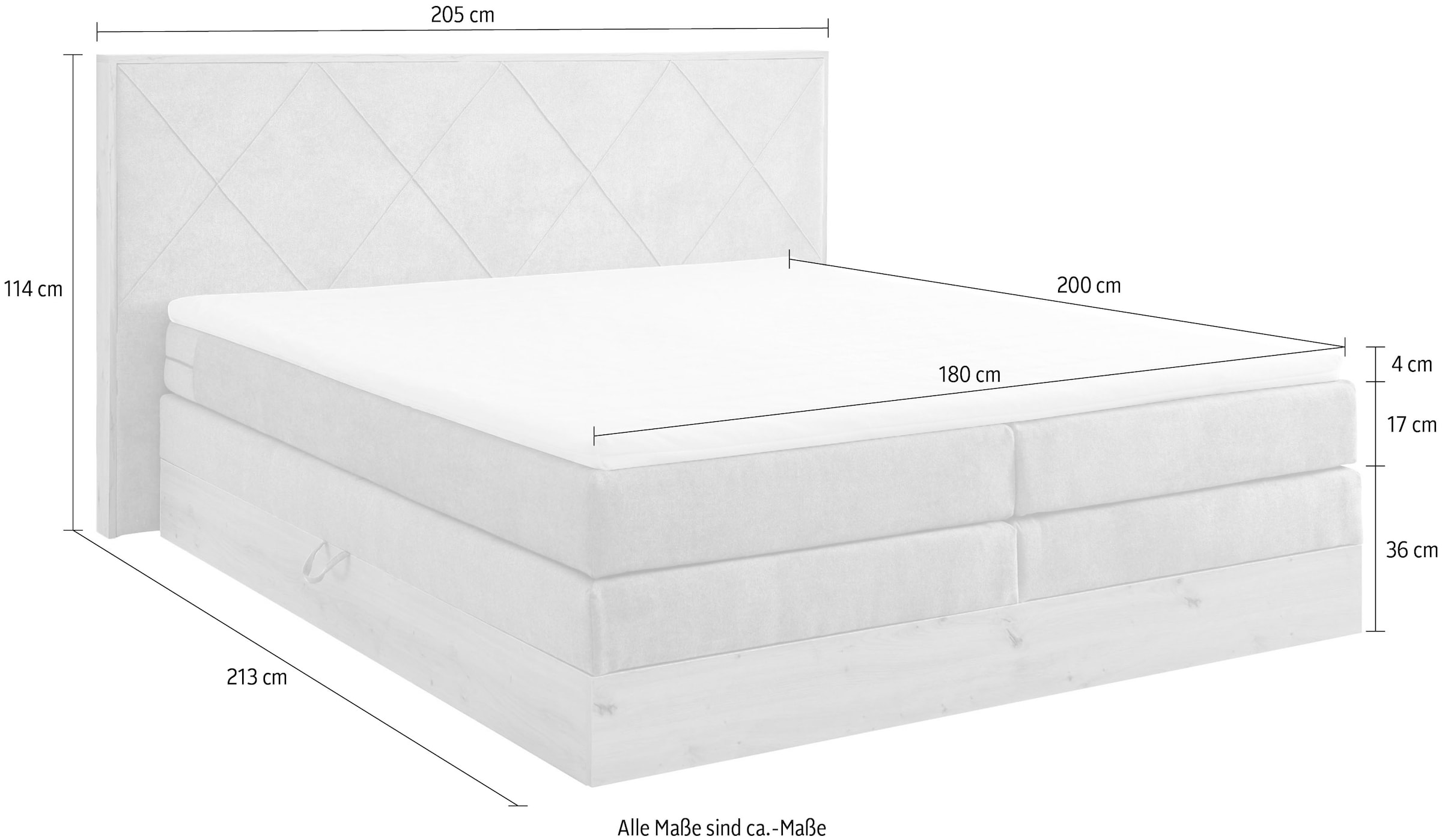ED EXCITING DESIGN Boxspringbett »Bellevue«, inkl. Bettkasten, wahlweise mit Matratze und Topper
