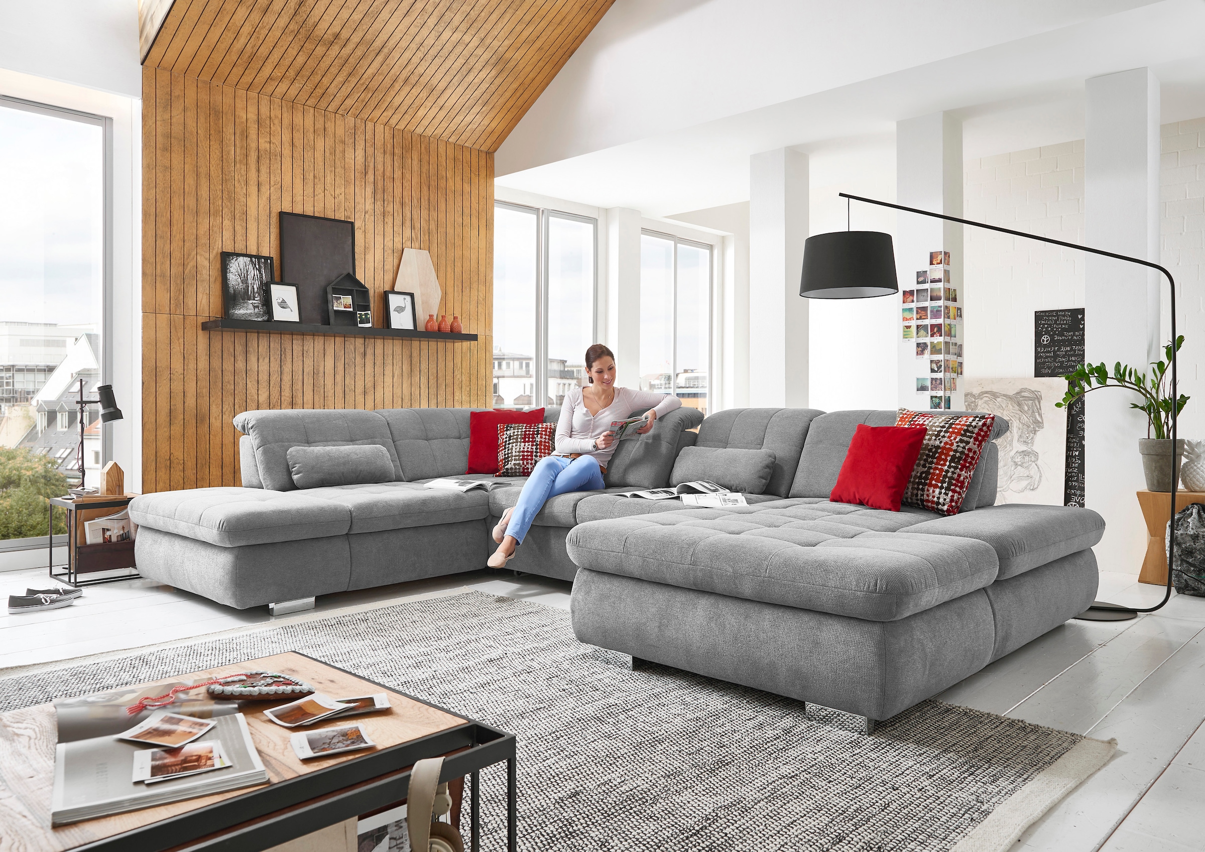 Die PlanBar Wohnlandschaft »MP-IN17004 U-Form« wahlweise mit Funktionen, Kaltschaum-Polsterung