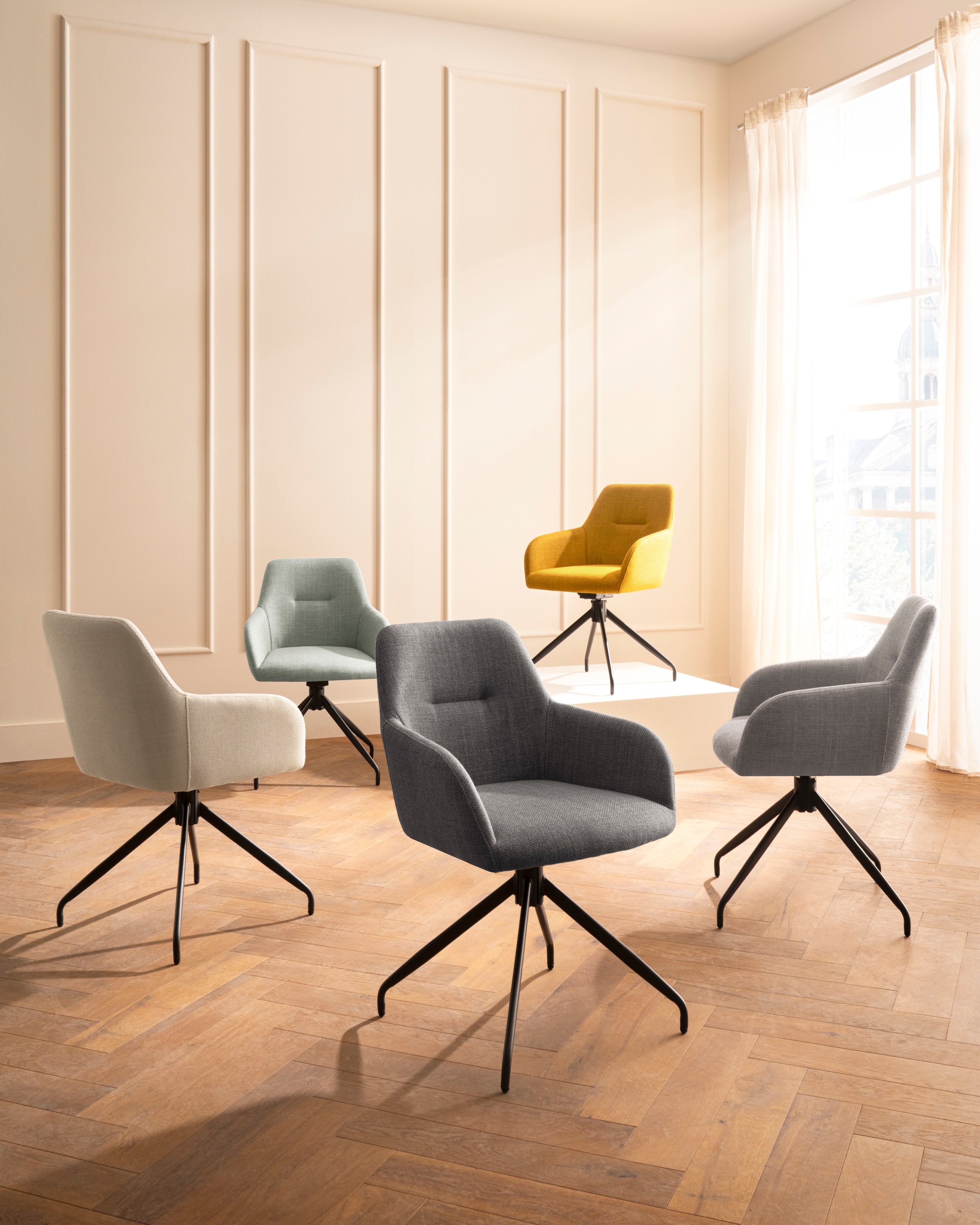 HELA Armlehnstuhl »TRIEST« (Set) 2 Stk.Sessel, 360° drehbar, Gestell abgeknickt, Relaxfunktion, Armlehnen