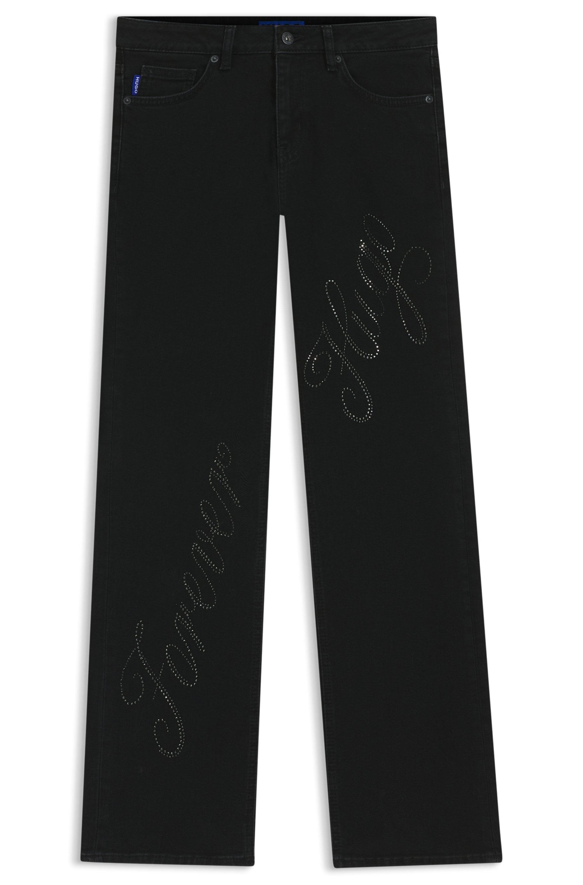 HUGO Blue Slim-fit-Jeans »Gamera«, mit Strass-Logo vorn