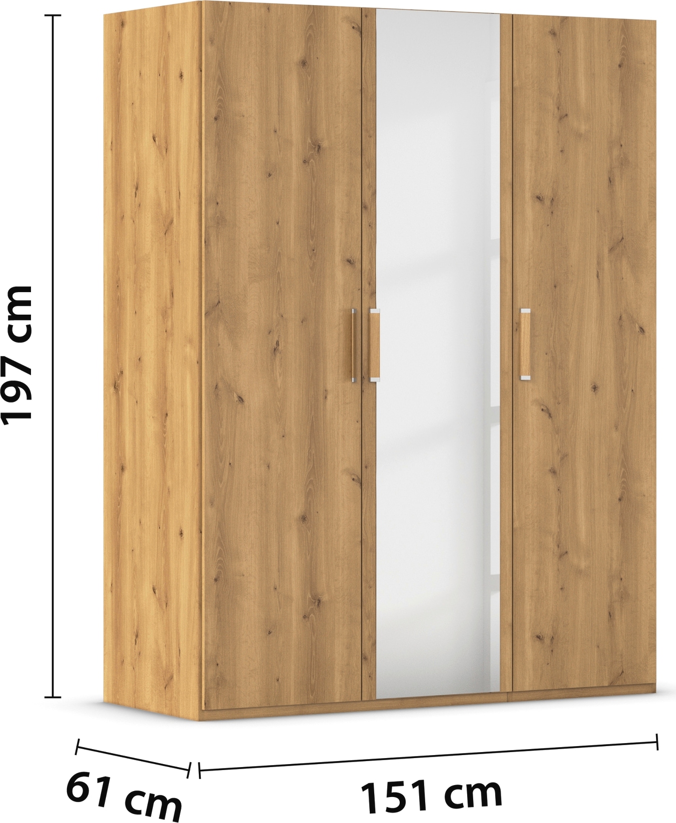 rauch Schlafzimmer-Set »Komplettschlafzimmer Schlafzimmer EVELYN«, (Set, 3 tlg.), Schrank und Bett in 2 Breiten, Nachttisch 2 Schubladen MADE IN GERMANY