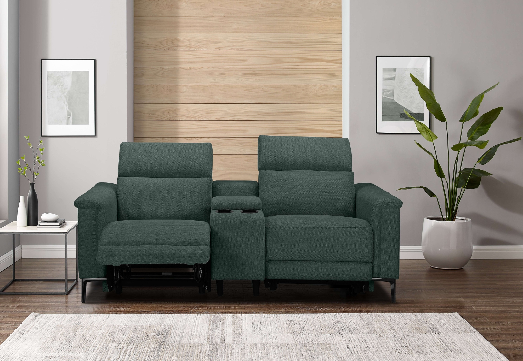 Places of Style 2-Sitzer »Lund, 2er-Kinosofa, TV-Sessel, Multimedia-Sofa, USB-A,«, m. elektrischer o. manueller Relaxfunktion, Getränkehalter u. Staufach