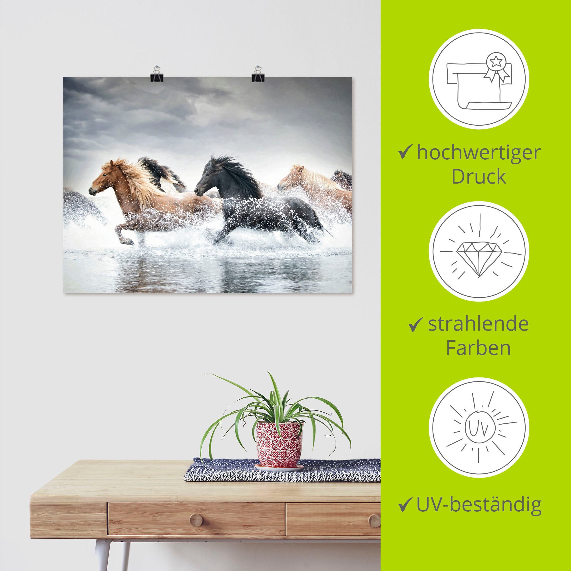 Artland Wandbild »Pferderennen V«, Pferdebilder, (1 St.), als Leinwandbild, Poster in verschied. Größen