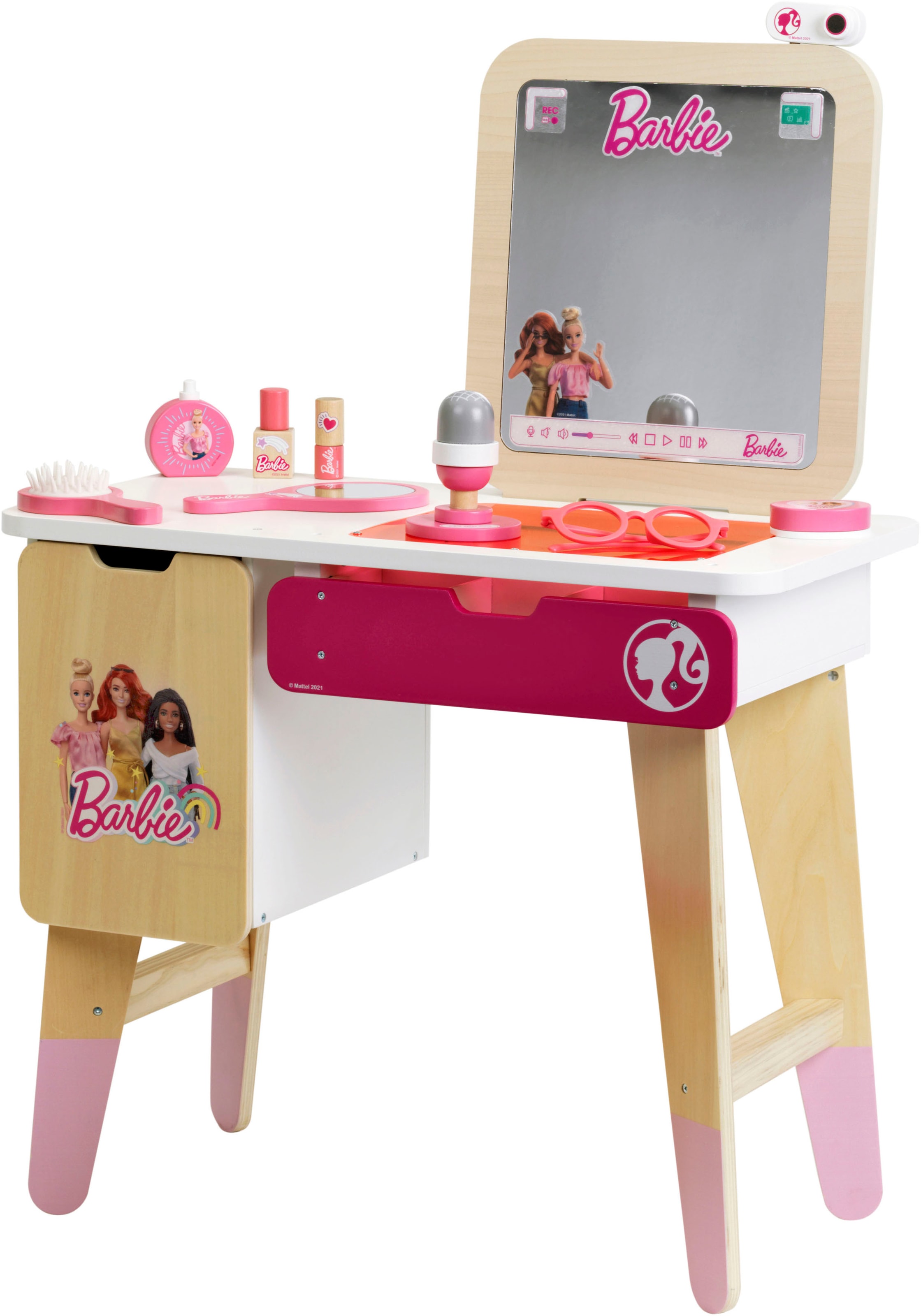 Klein Schminktisch »Holzspielzeug, Barbie Vloggerstudio«, aus Holz online  kaufen | Kinder-Schminktische