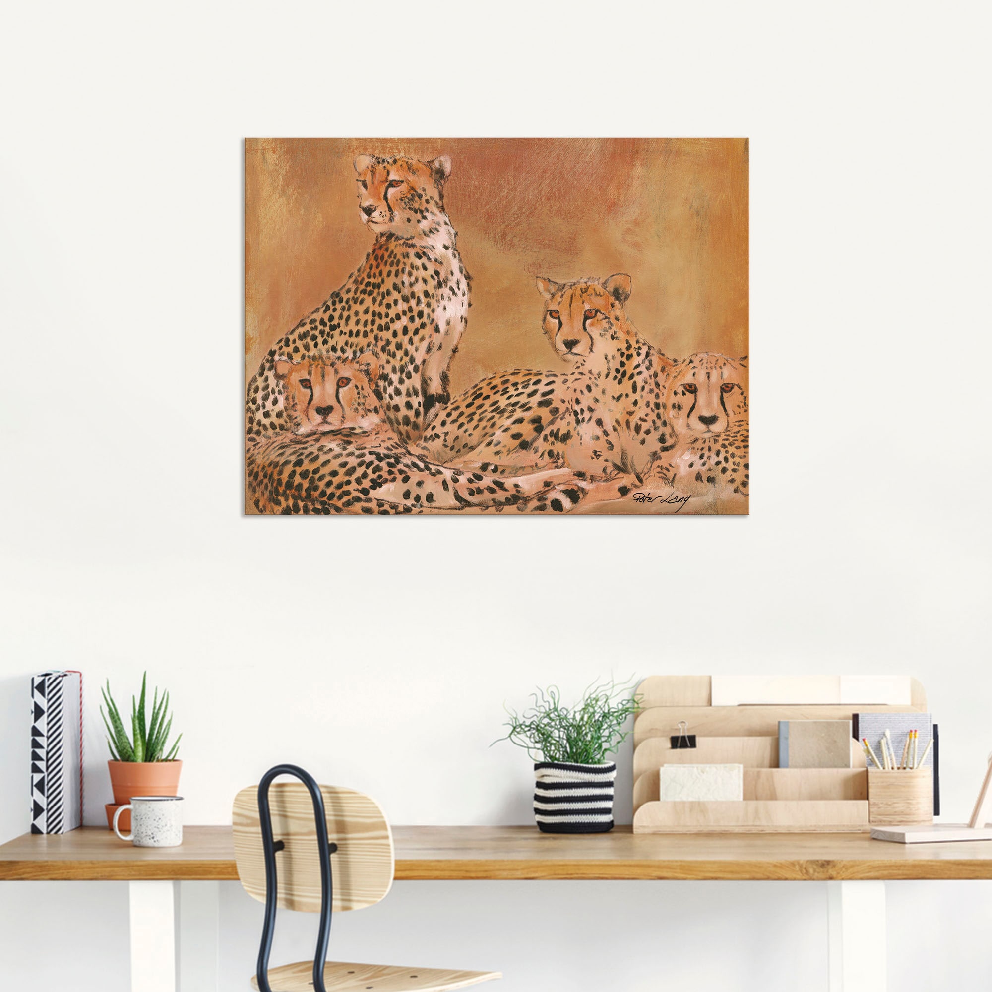 Artland Wandbild »Geparden«, Wildtiere, (1 St.), als Alubild, Outdoorbild in verschied. Größen