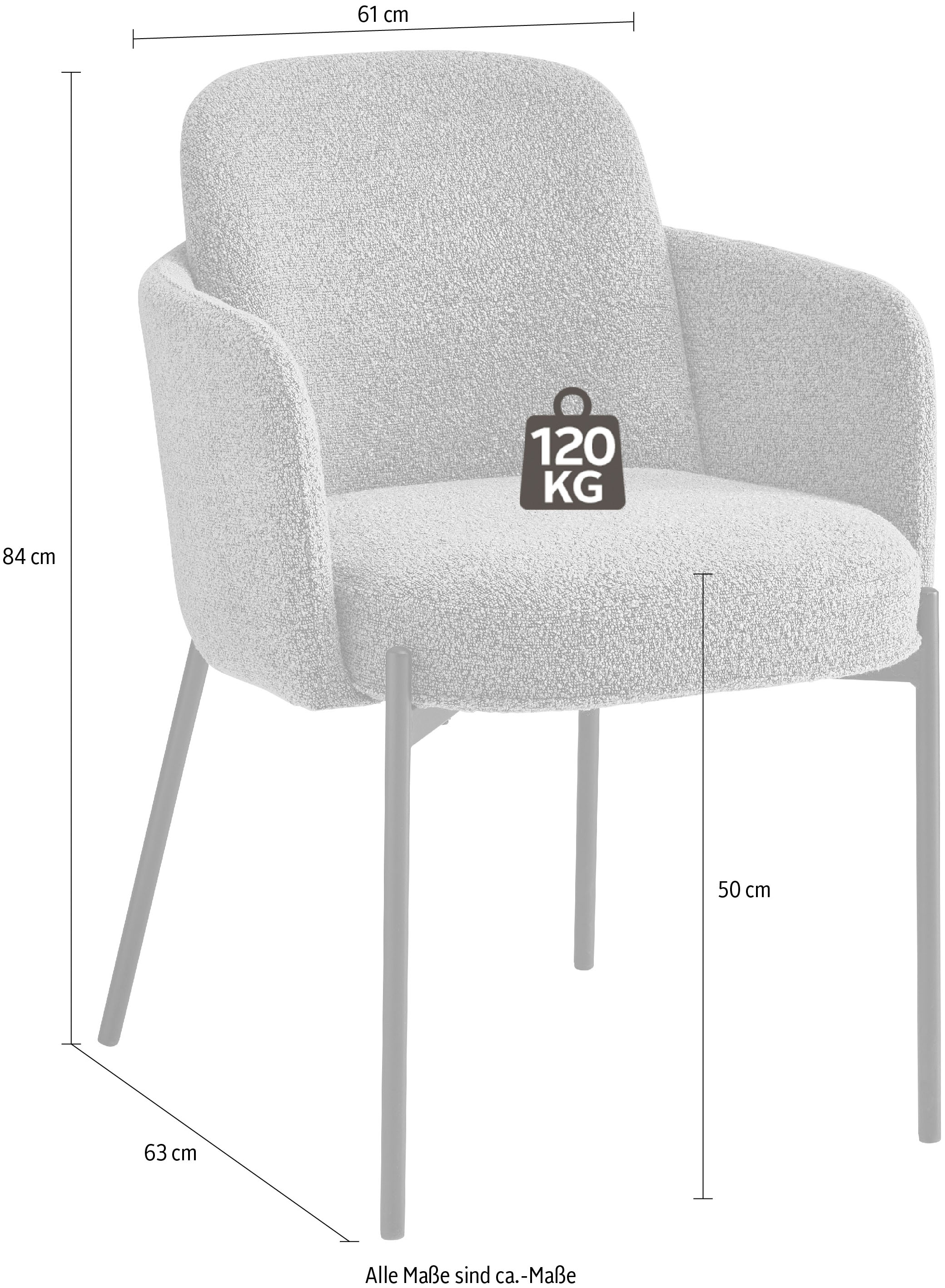 Stolkom Armlehnstuhl »Flora BxHxT 61x84x63 cm« (Set) 2 Stk.Breite 61cm, Federkern im Sitz